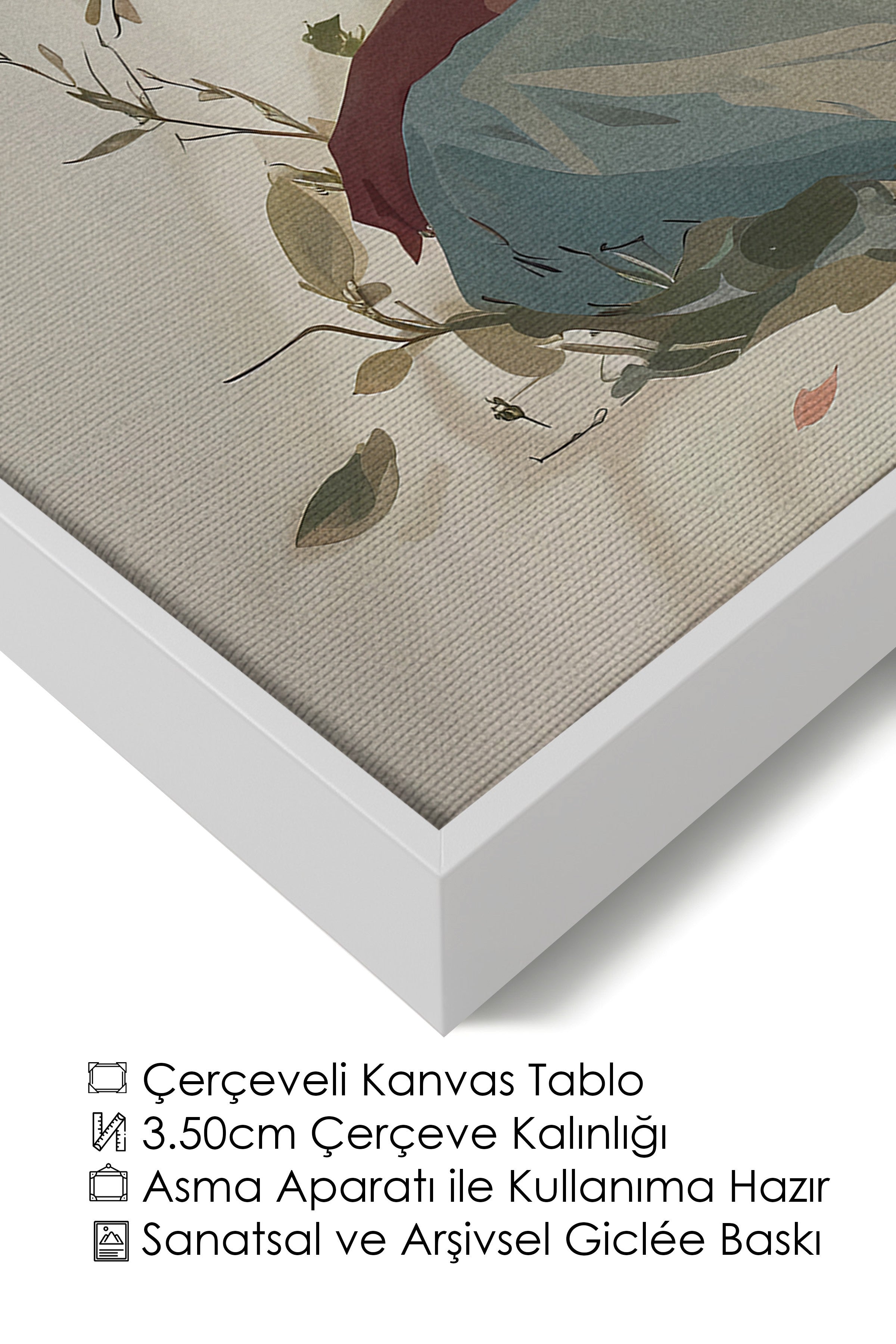 Duvar Tablosu, Lüks Beyaz Çerçeveli Kanvas Tablo, Ritüel Serisi, NO:115240