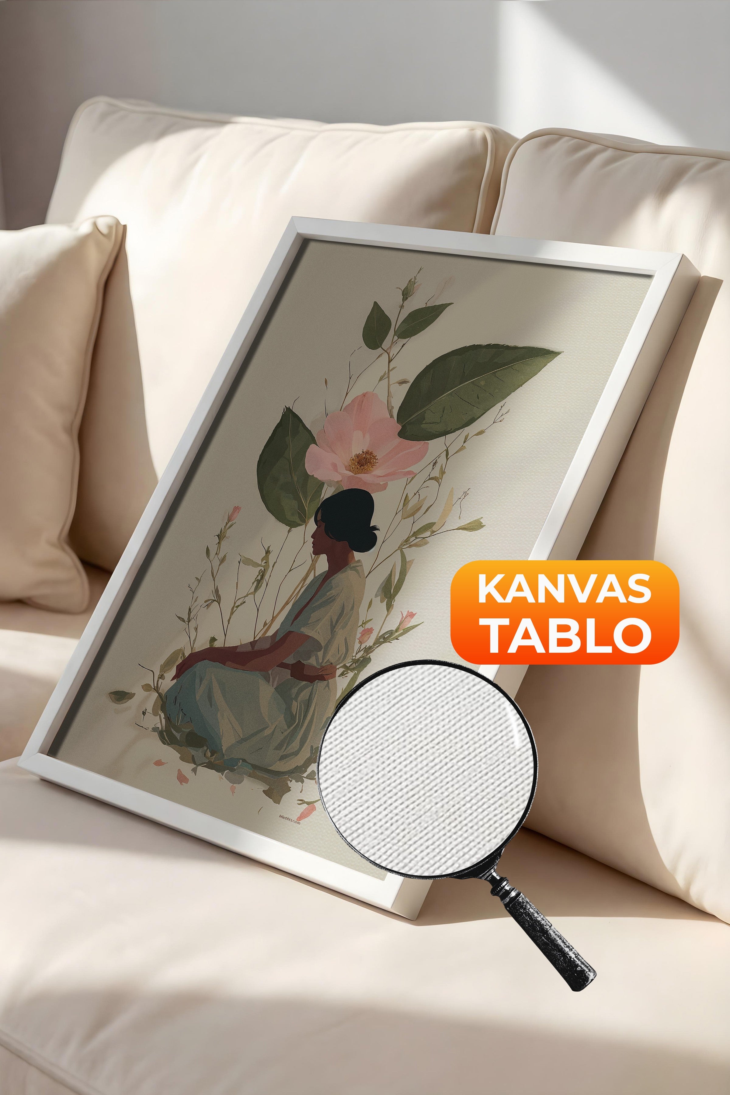 Duvar Tablosu, Lüks Beyaz Çerçeveli Kanvas Tablo, Ritüel Serisi, NO:115240