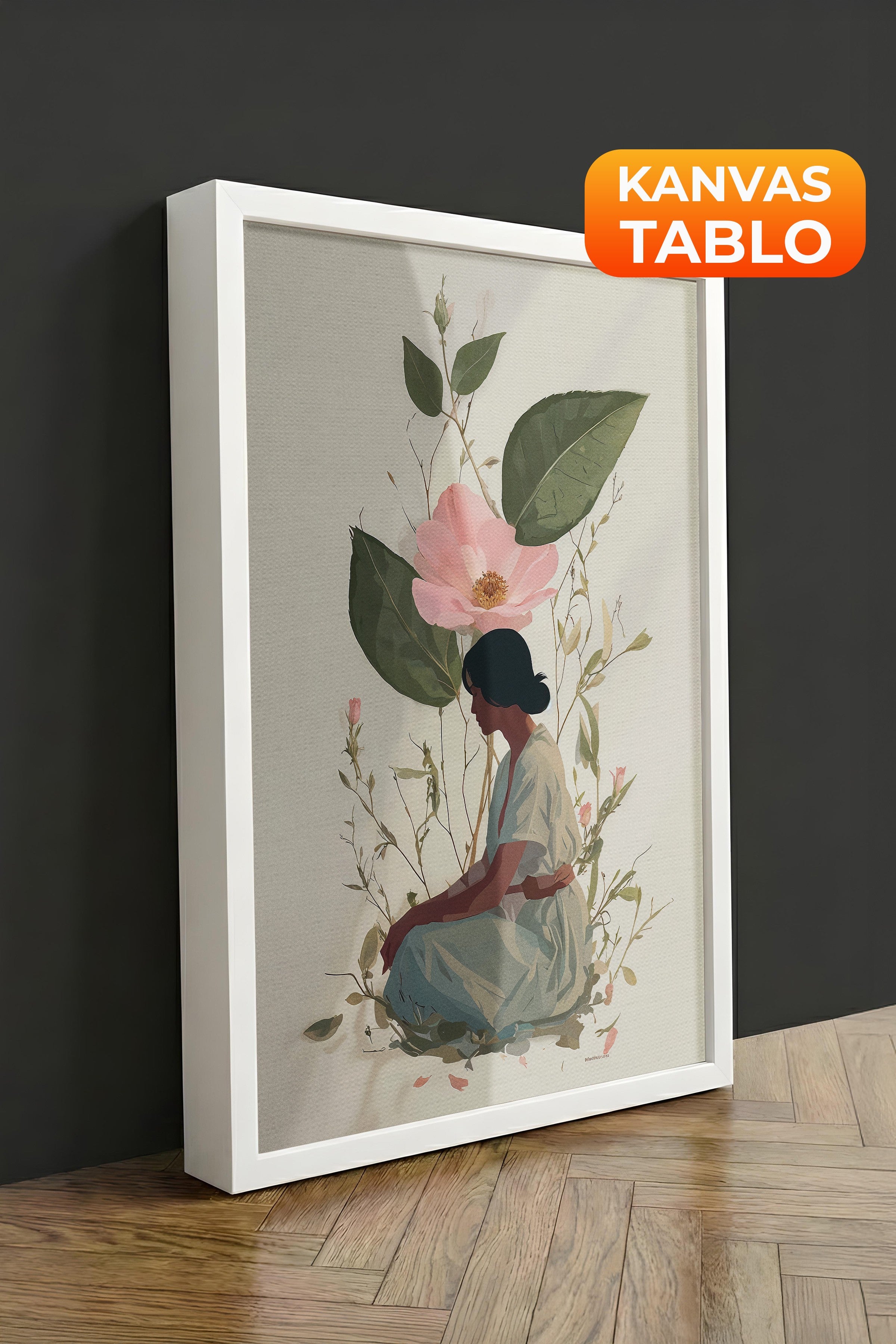 Duvar Tablosu, Lüks Beyaz Çerçeveli Kanvas Tablo, Ritüel Serisi, NO:115240