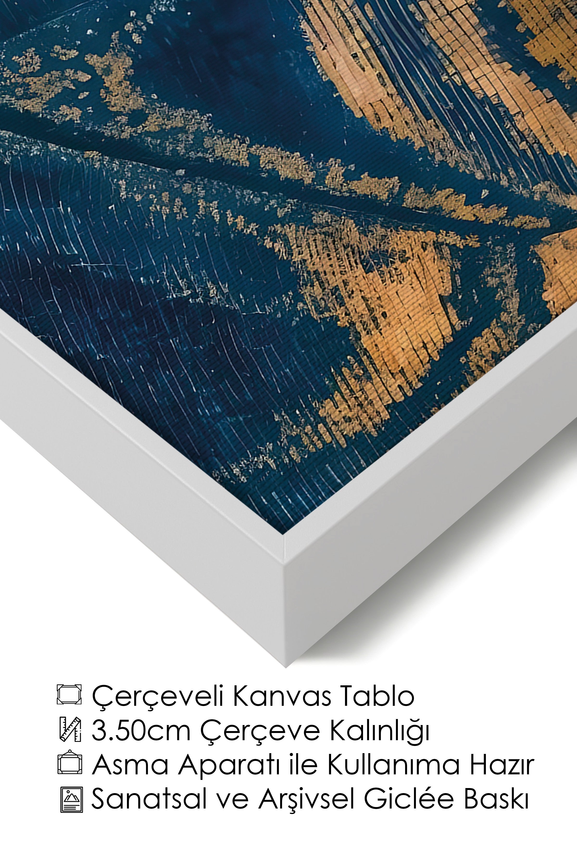 Duvar Tablosu, Lüks Beyaz Çerçeveli Kanvas Tablo, Ritüel Serisi, NO:115255