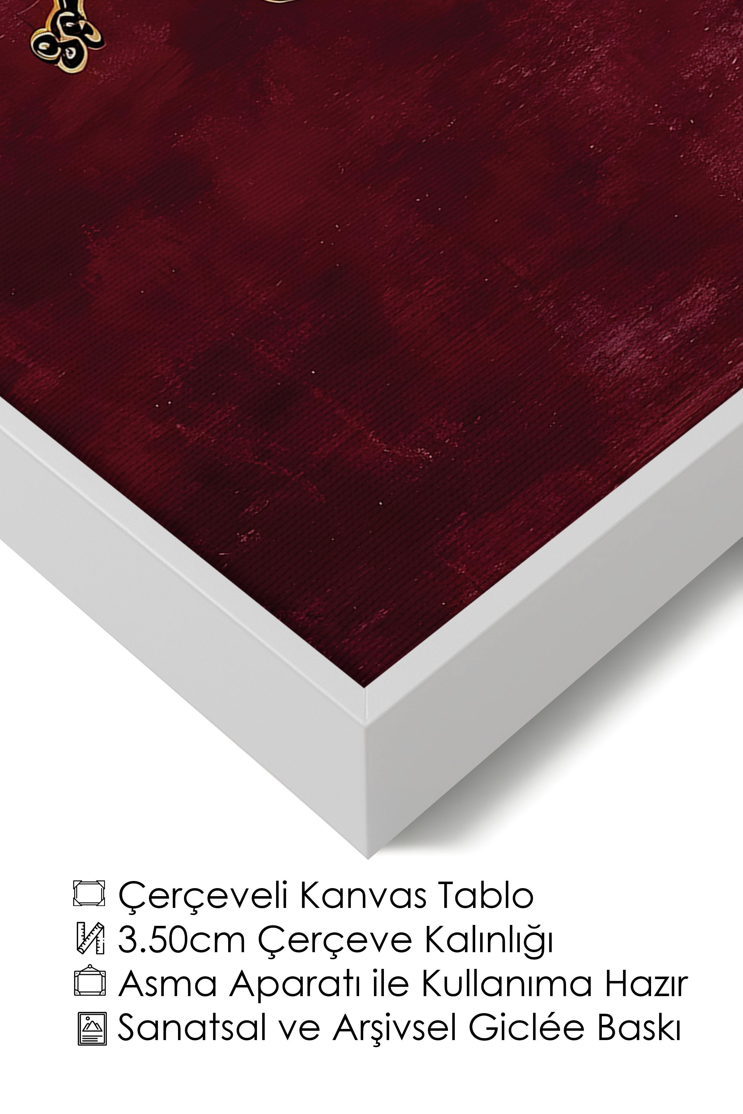 Duvar Tablosu, Lüks Beyaz Çerçeveli Kanvas Tablo, Ritüel Serisi, NO:115256