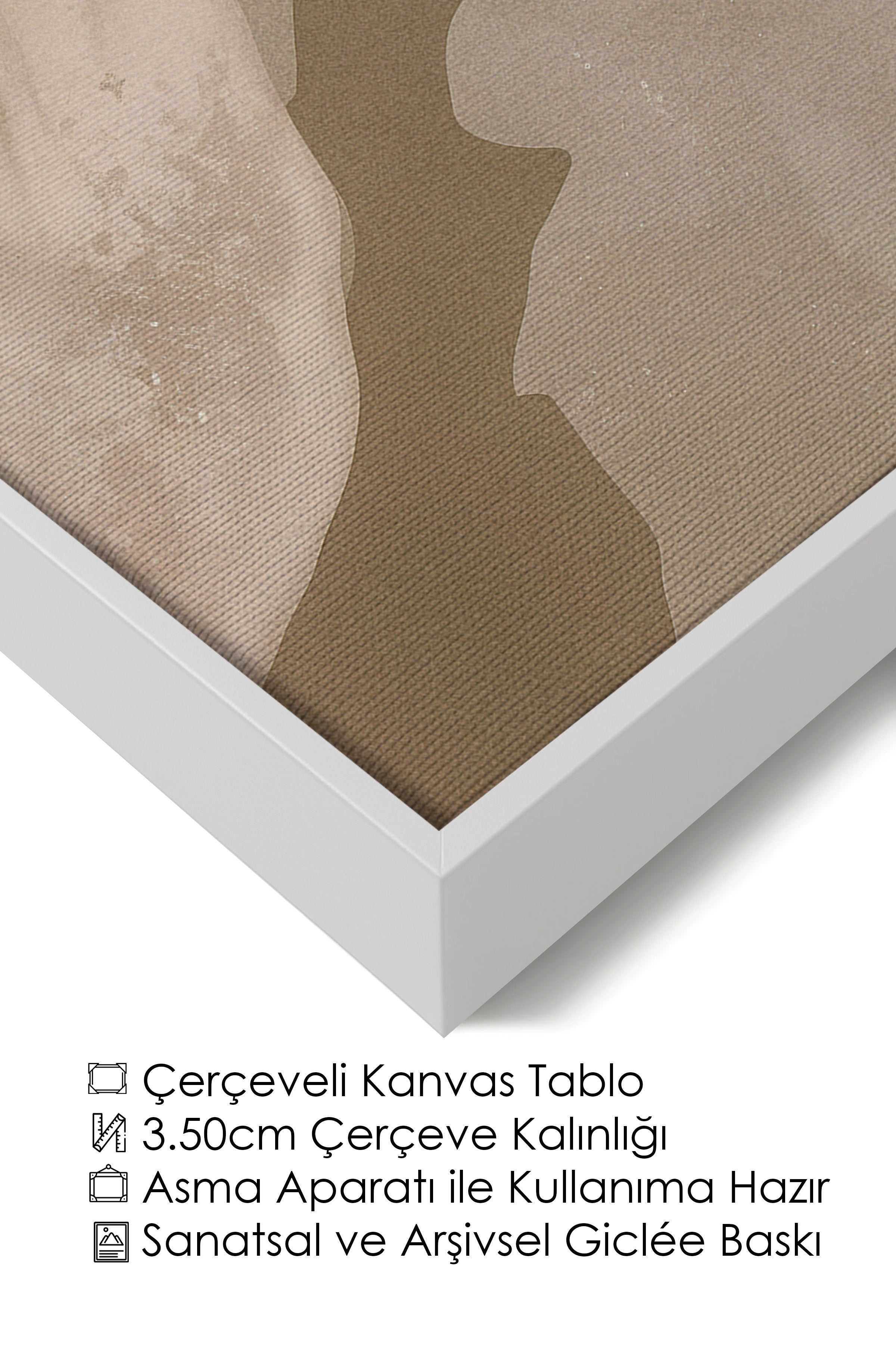 Duvar Tablosu, Lüks Beyaz Çerçeveli Kanvas Tablo, Ritüel Serisi, Vintage Tablo, NO:115187