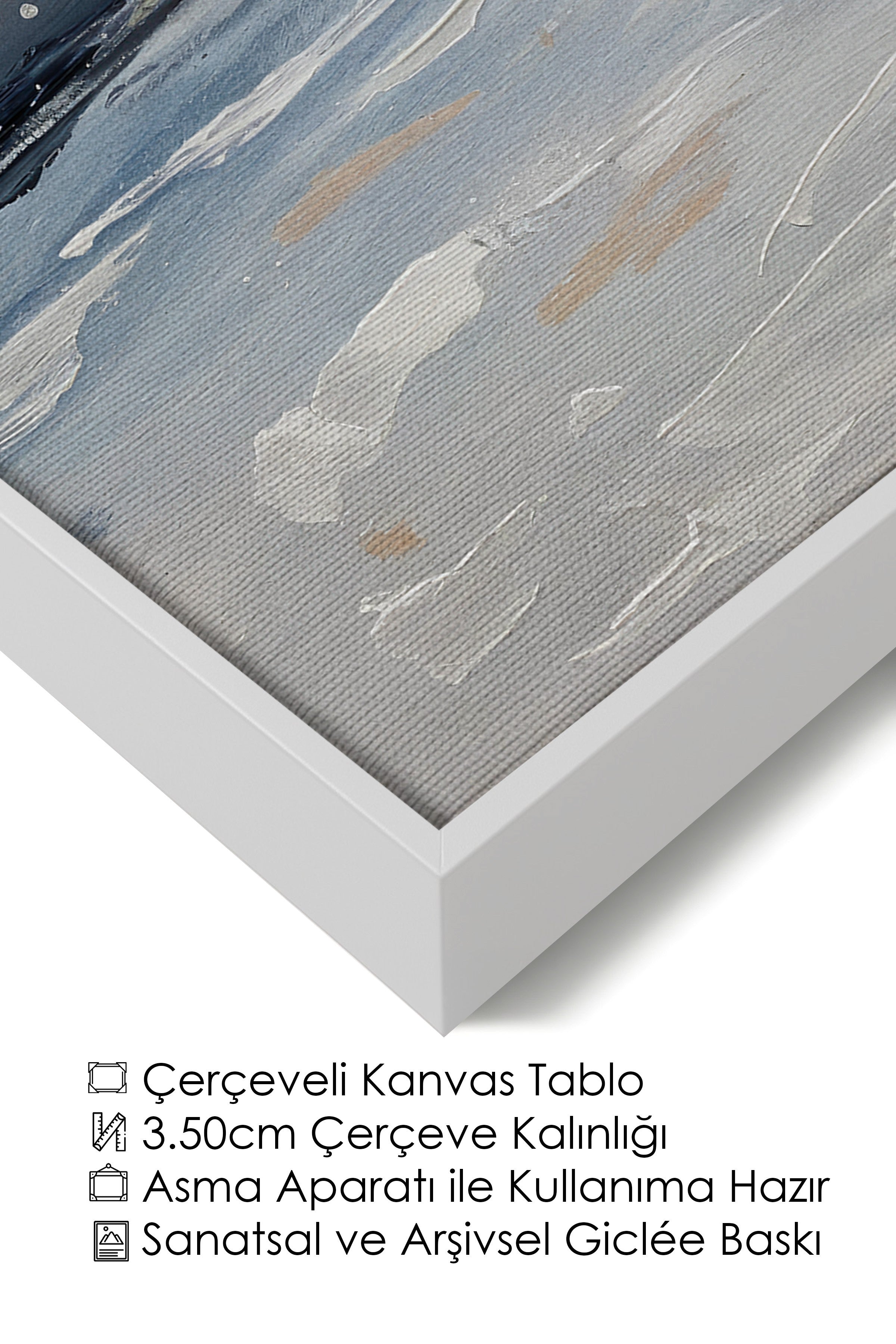 Duvar Tablosu, Lüks Beyaz Çerçeveli Kanvas Tablo, Ritüel Serisi, Yağlıboya Tablo, NO:115218