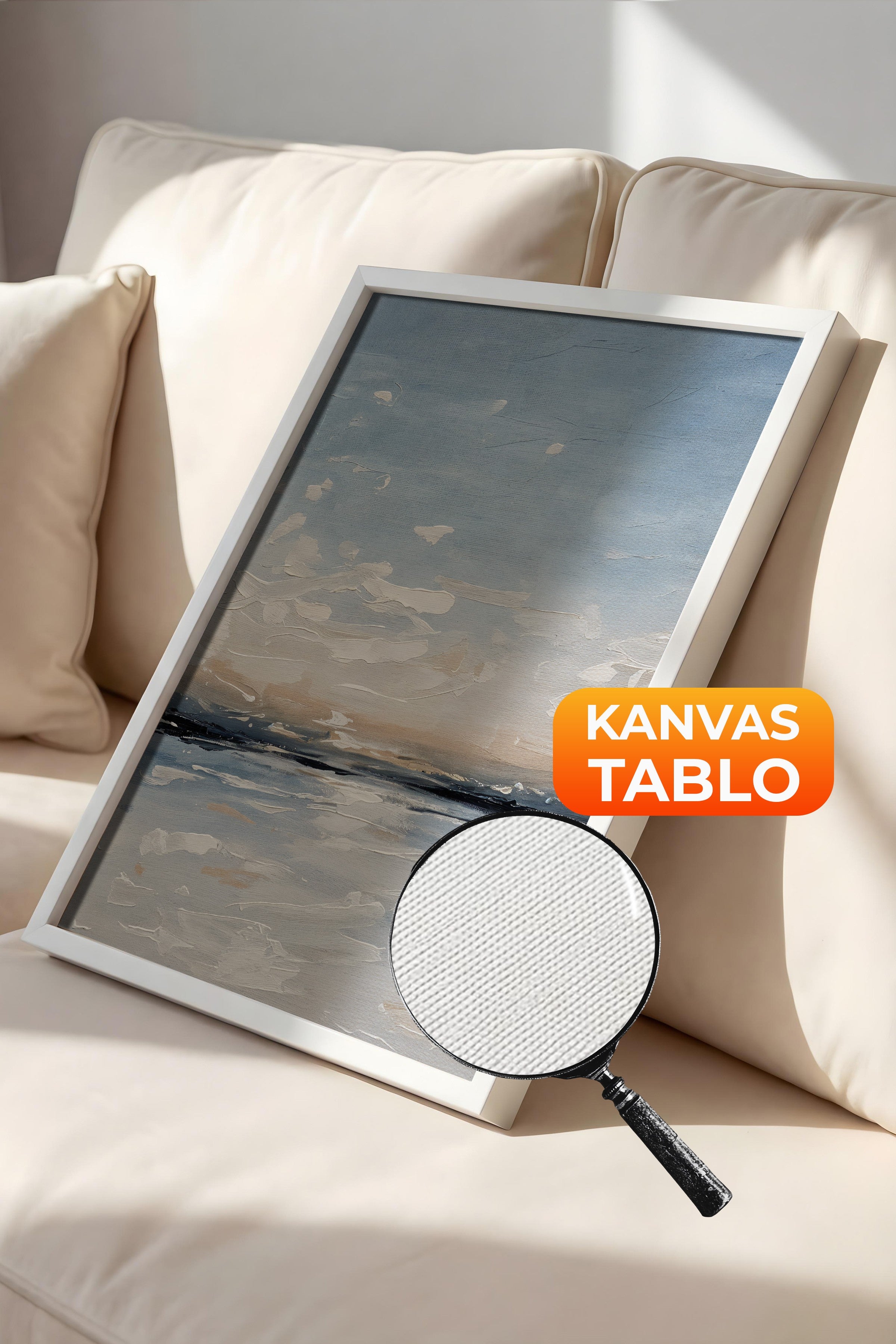 Duvar Tablosu, Lüks Beyaz Çerçeveli Kanvas Tablo, Ritüel Serisi, Yağlıboya Tablo, NO:115218