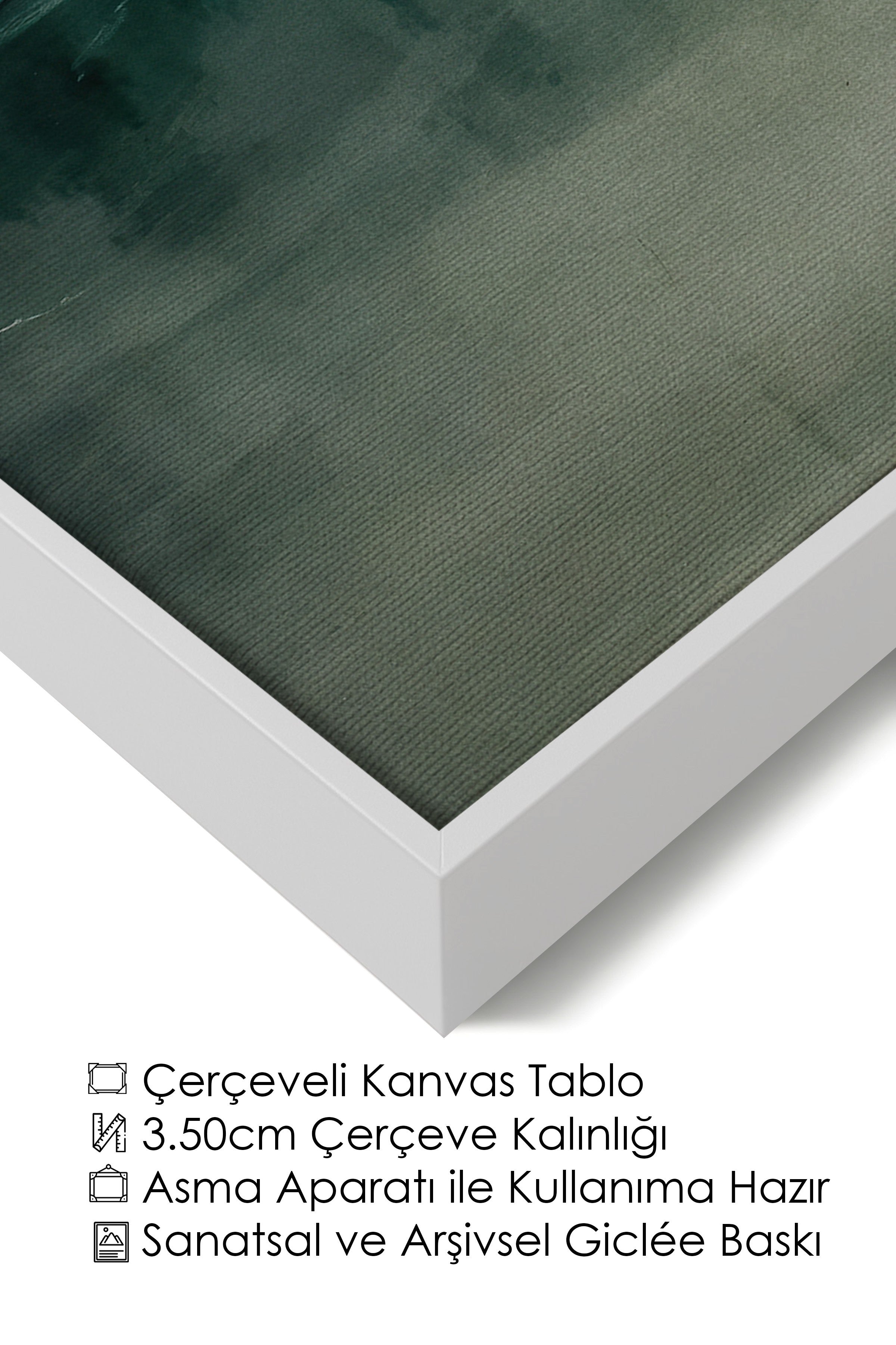 Duvar Tablosu, Lüks Beyaz Çerçeveli Kanvas Tablo, Ritüel Serisi, Yağlıboya Tablo, NO:115220