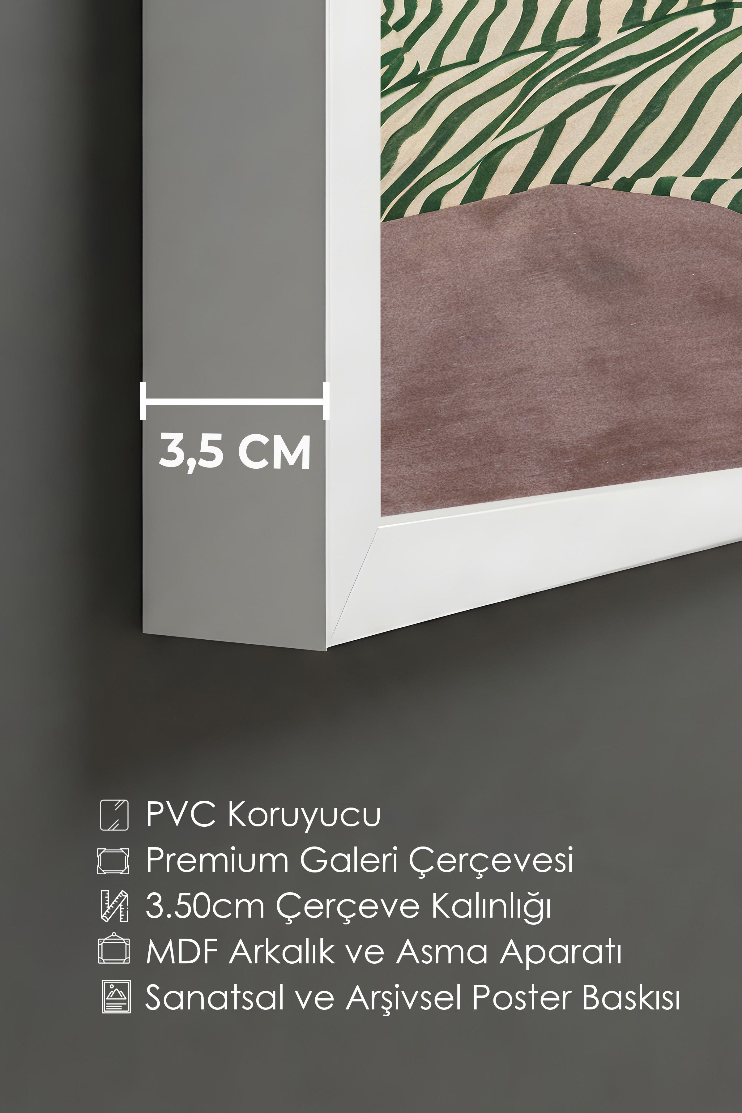 Duvar Tablosu, Lüks Beyaz Çerçeveli Tablo ve Poster, Ritüel Serisi, Maximalist Tablo, NO:115195