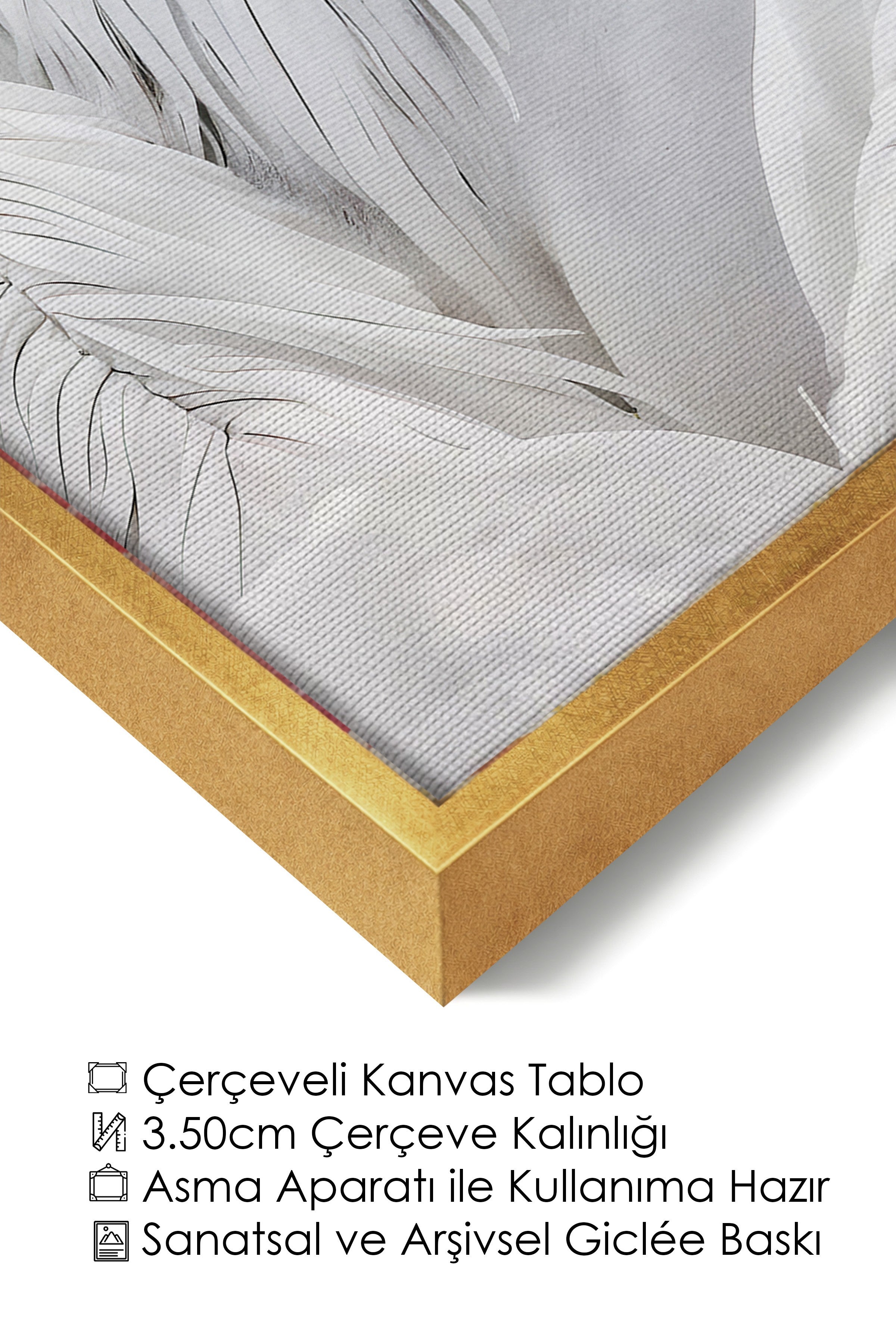 Duvar Tablosu, Lüks Gold Çerçeveli Kanvas Tablo, Ritüel Serisi, At Tablo, NO:115191