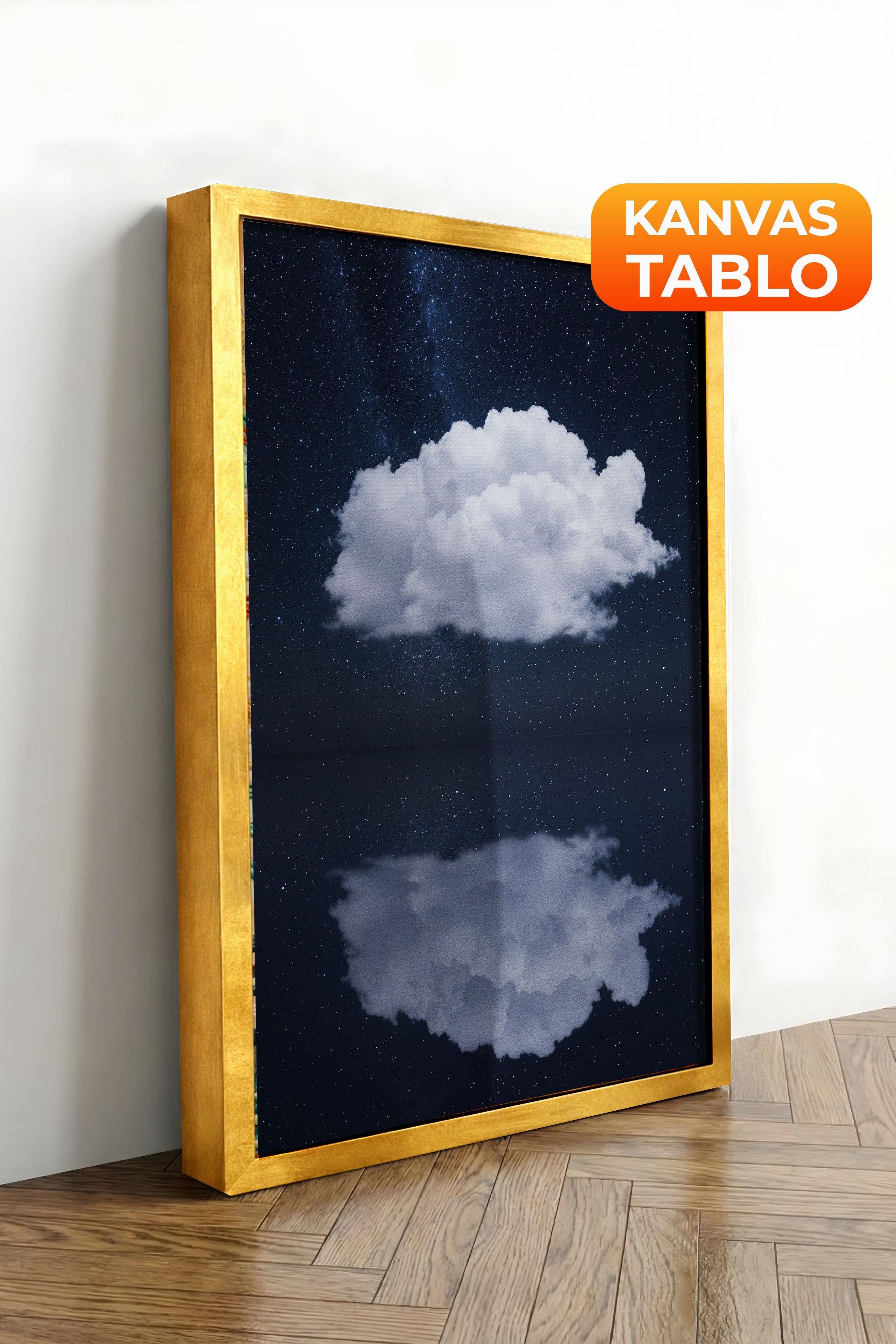 Duvar Tablosu, Lüks Gold Çerçeveli Kanvas Tablo, Ritüel Serisi, Bulut Tablo, NO:115203