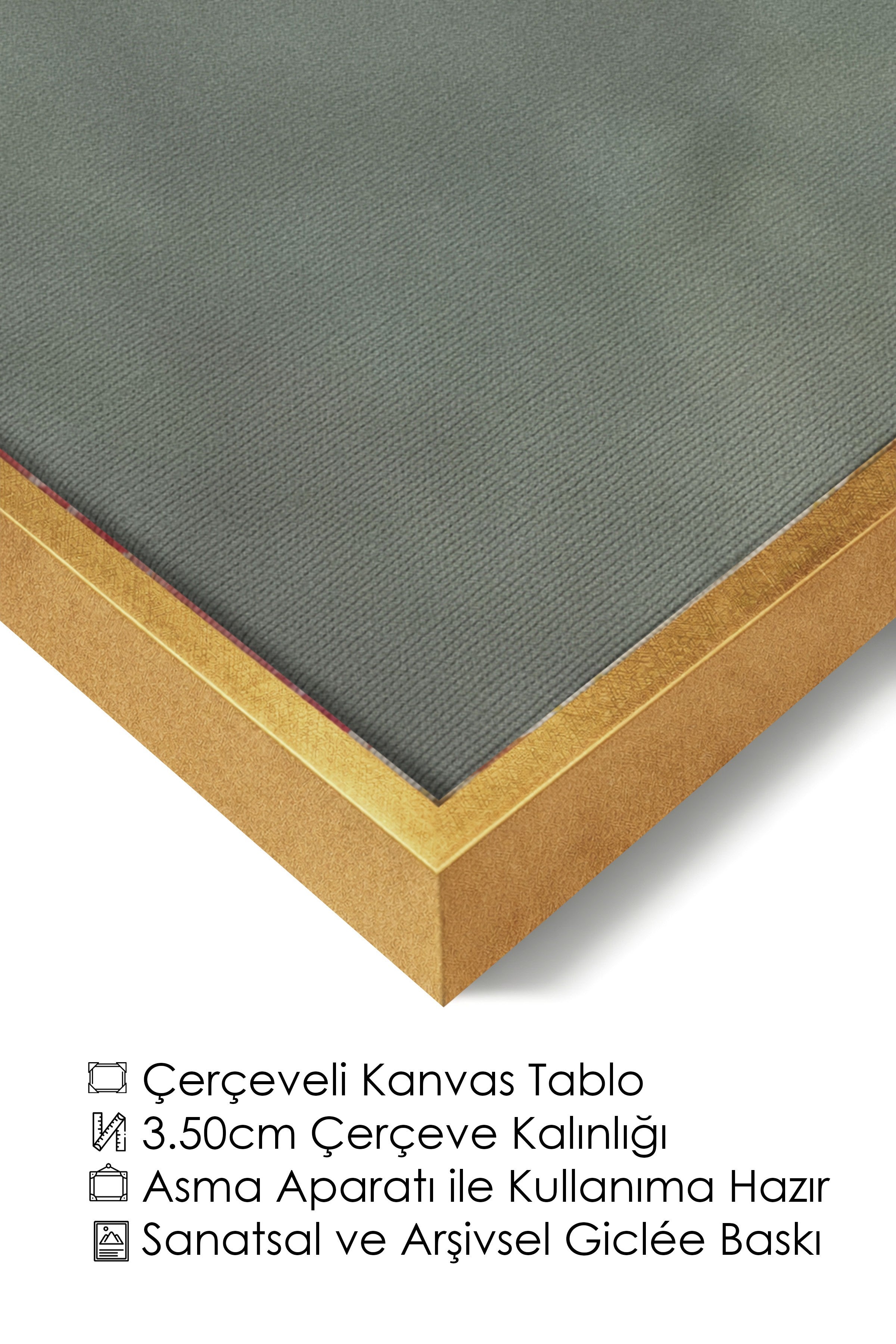 Duvar Tablosu, Lüks Gold Çerçeveli Kanvas Tablo, Ritüel Serisi, Bulut Tablo, NO:115205