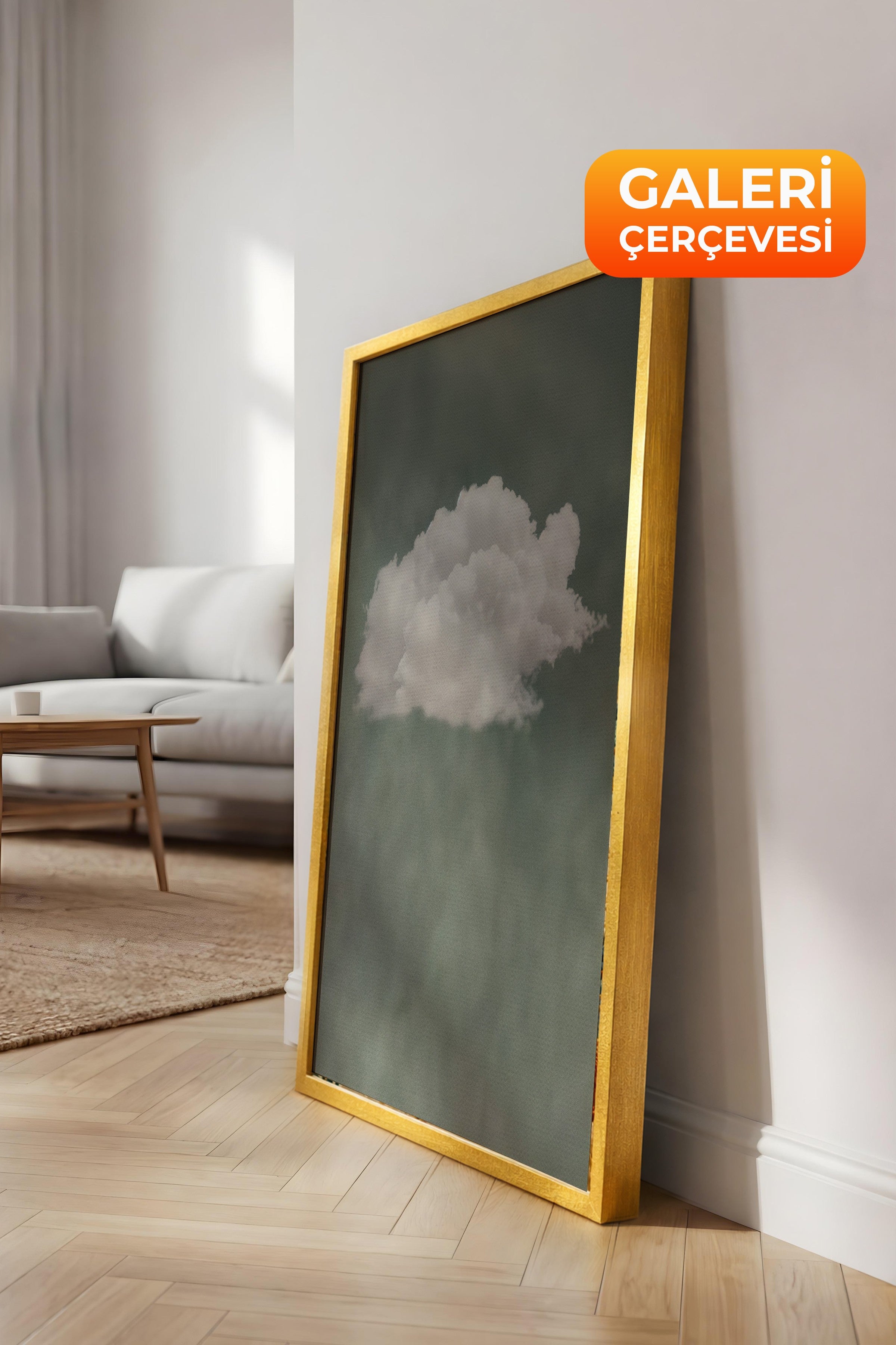 Duvar Tablosu, Lüks Gold Çerçeveli Kanvas Tablo, Ritüel Serisi, Bulut Tablo, NO:115205