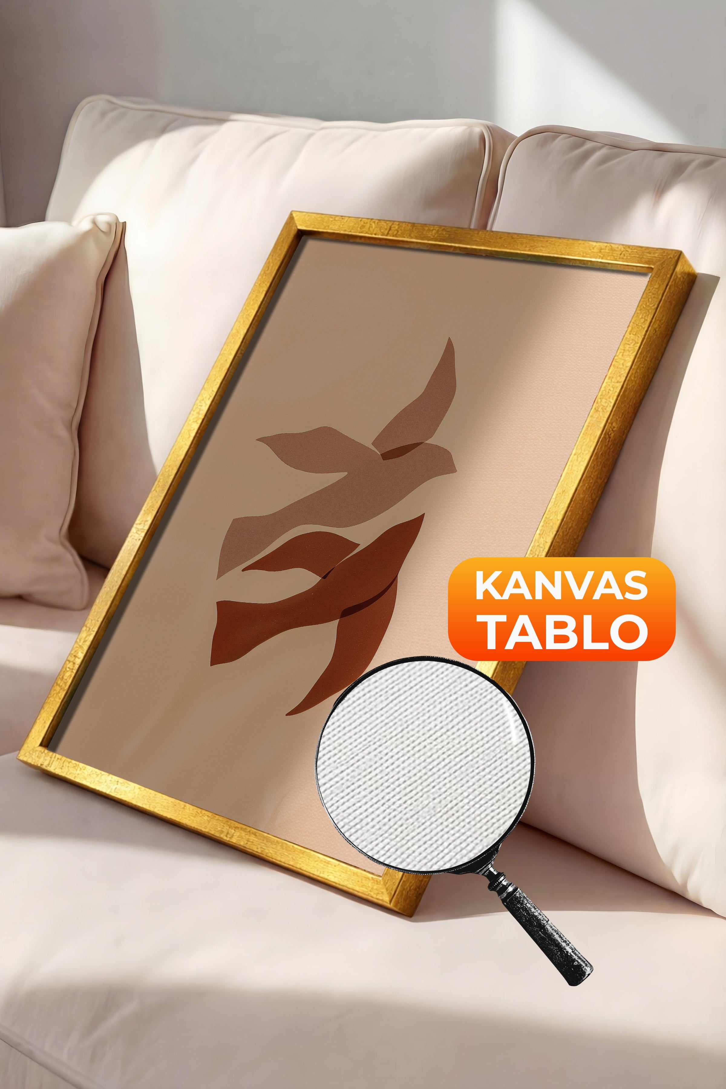 Duvar Tablosu, Lüks Gold Çerçeveli Kanvas Tablo, Ritüel Serisi, Kuş Tablo, NO:115188