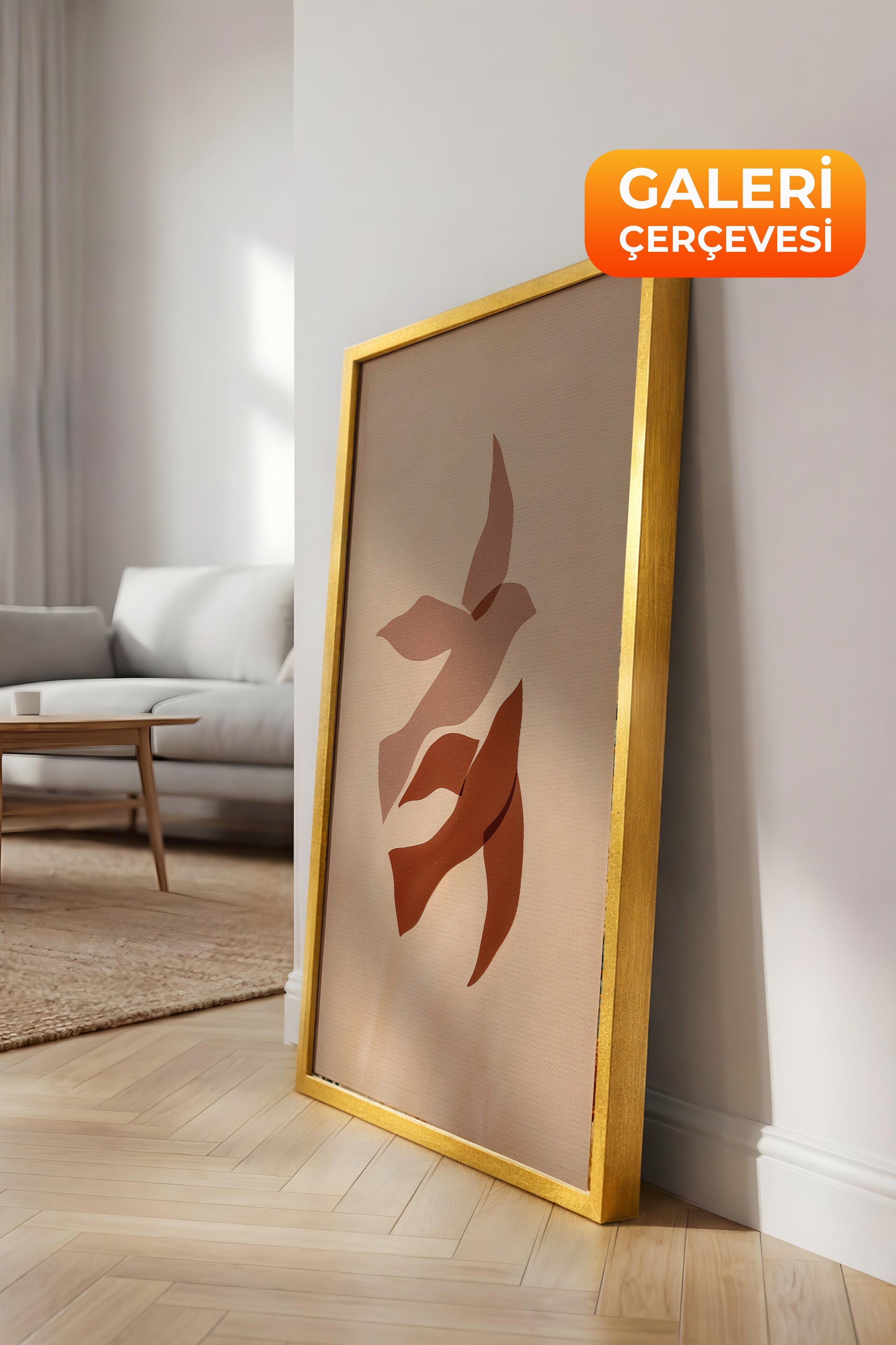 Duvar Tablosu, Lüks Gold Çerçeveli Kanvas Tablo, Ritüel Serisi, Kuş Tablo, NO:115188