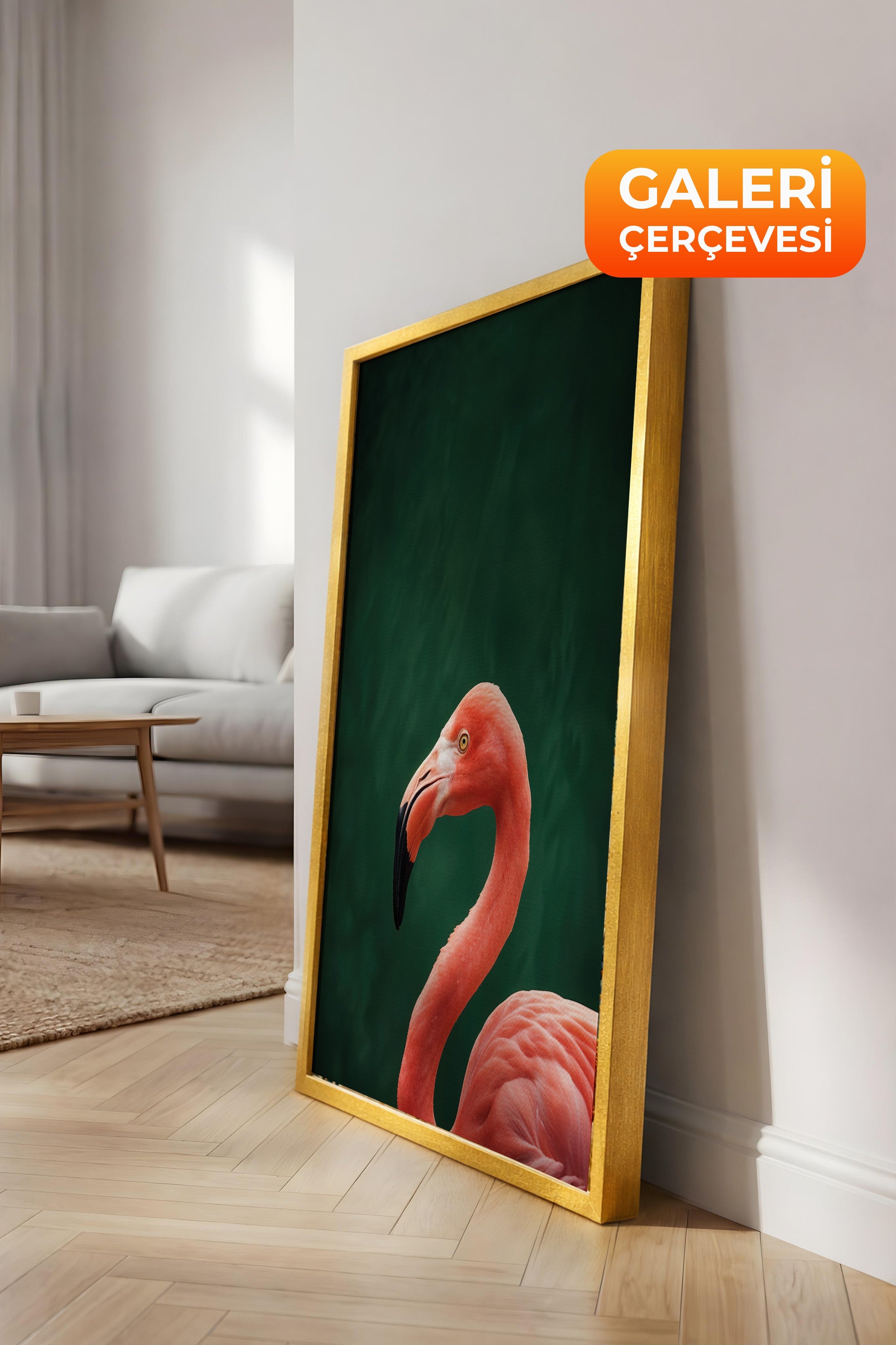 Duvar Tablosu, Lüks Gold Çerçeveli Kanvas Tablo, Ritüel Serisi, Kuş Tablo, NO:115198