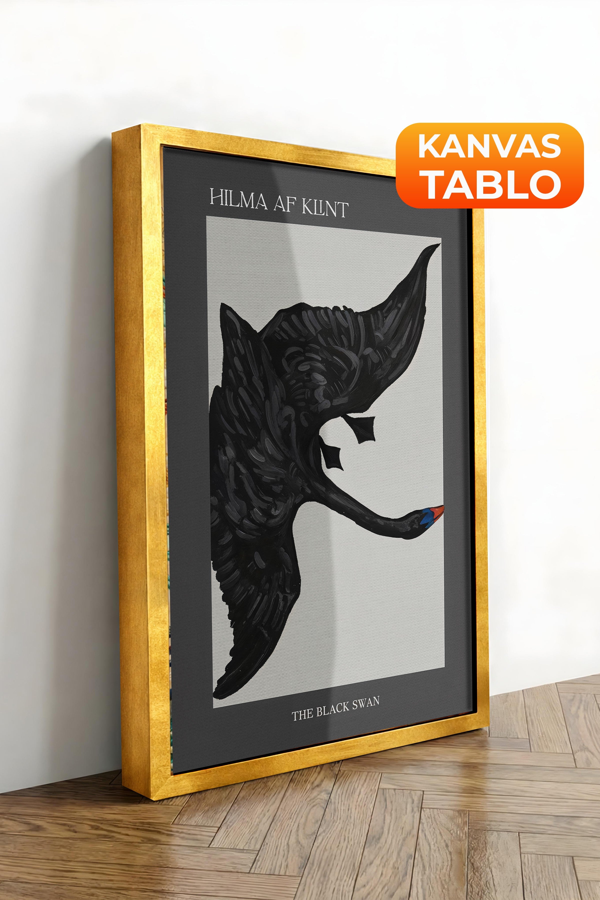 Duvar Tablosu, Lüks Gold Çerçeveli Kanvas Tablo, Ritüel Serisi, Kuş Tablo, NO:115208