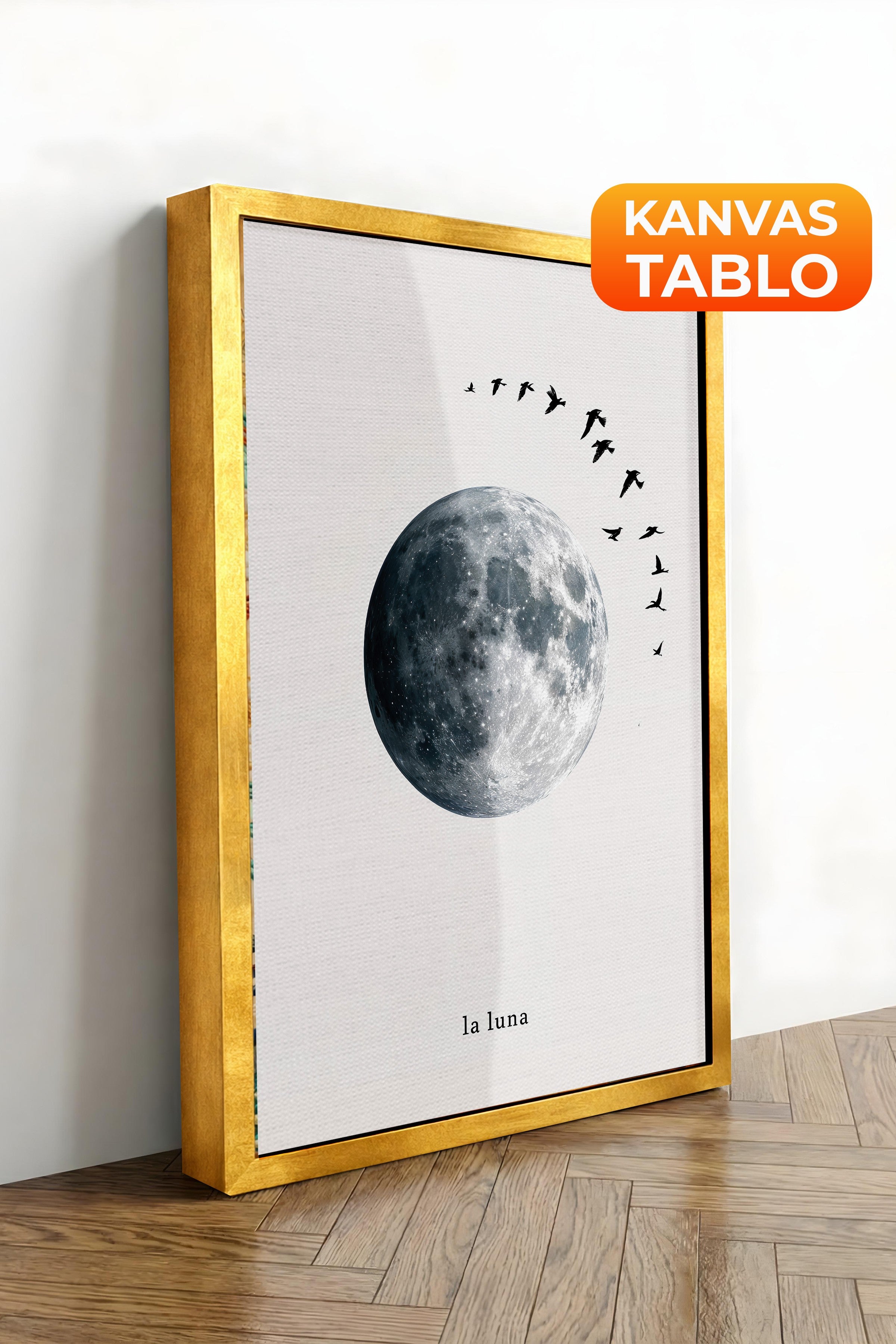 Duvar Tablosu, Lüks Gold Çerçeveli Kanvas Tablo, Ritüel Serisi, Kuş Tablo, NO:115227