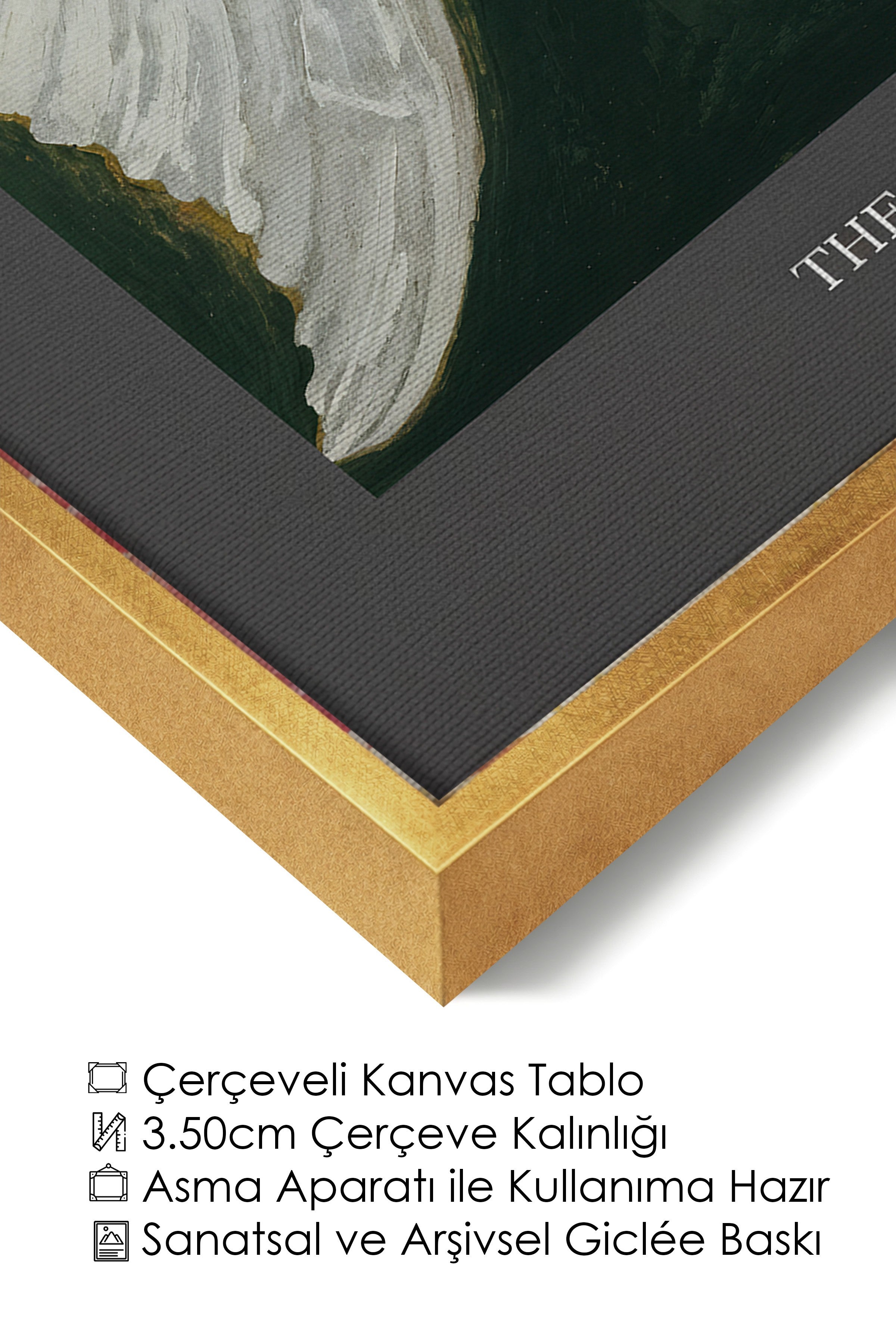 Duvar Tablosu, Lüks Gold Çerçeveli Kanvas Tablo, Ritüel Serisi, Kuş Tablo, NO:115232