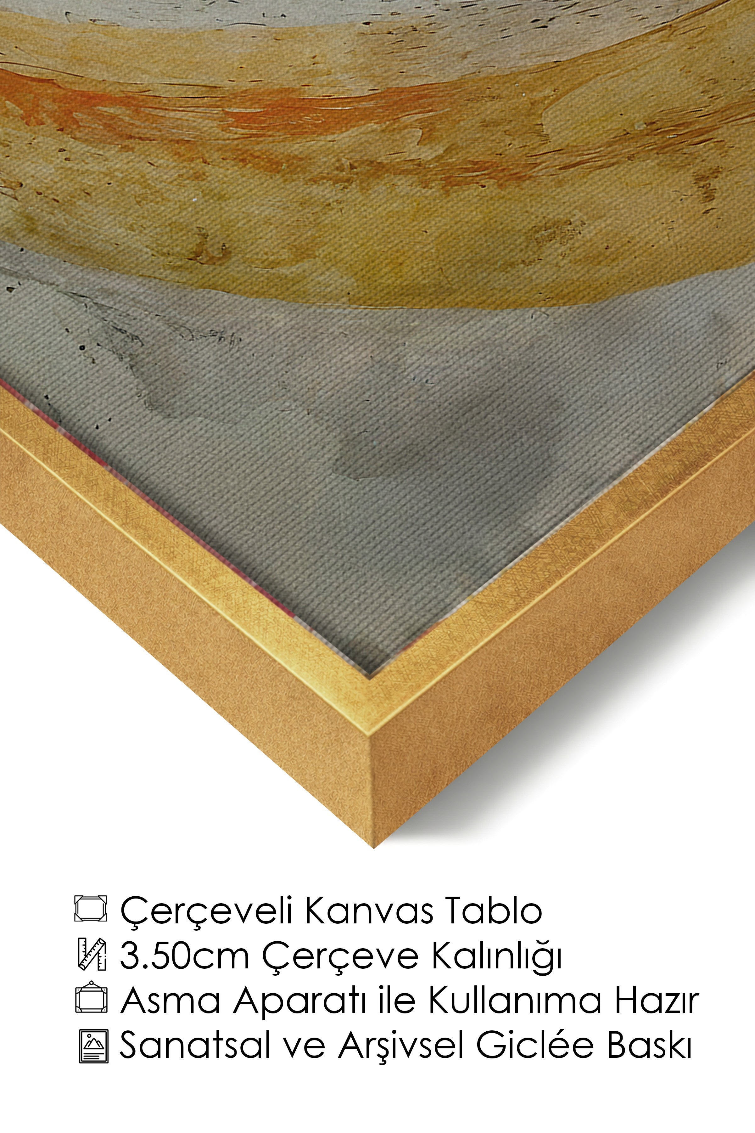 Duvar Tablosu, Lüks Gold Çerçeveli Kanvas Tablo, Ritüel Serisi, Kuş Tablo, NO:115235