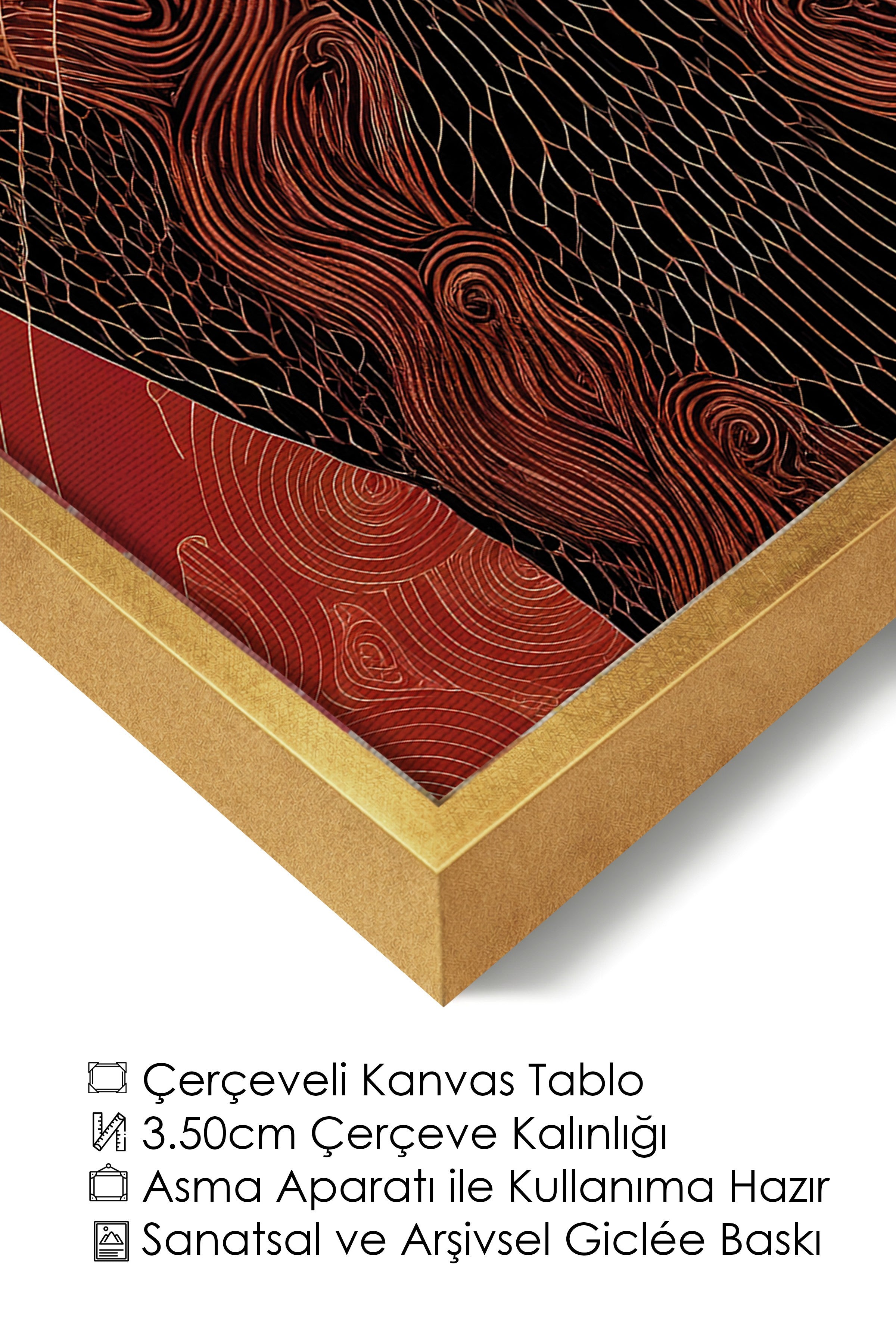 Duvar Tablosu, Lüks Gold Çerçeveli Kanvas Tablo, Ritüel Serisi, Leopar Tablo, NO:115267