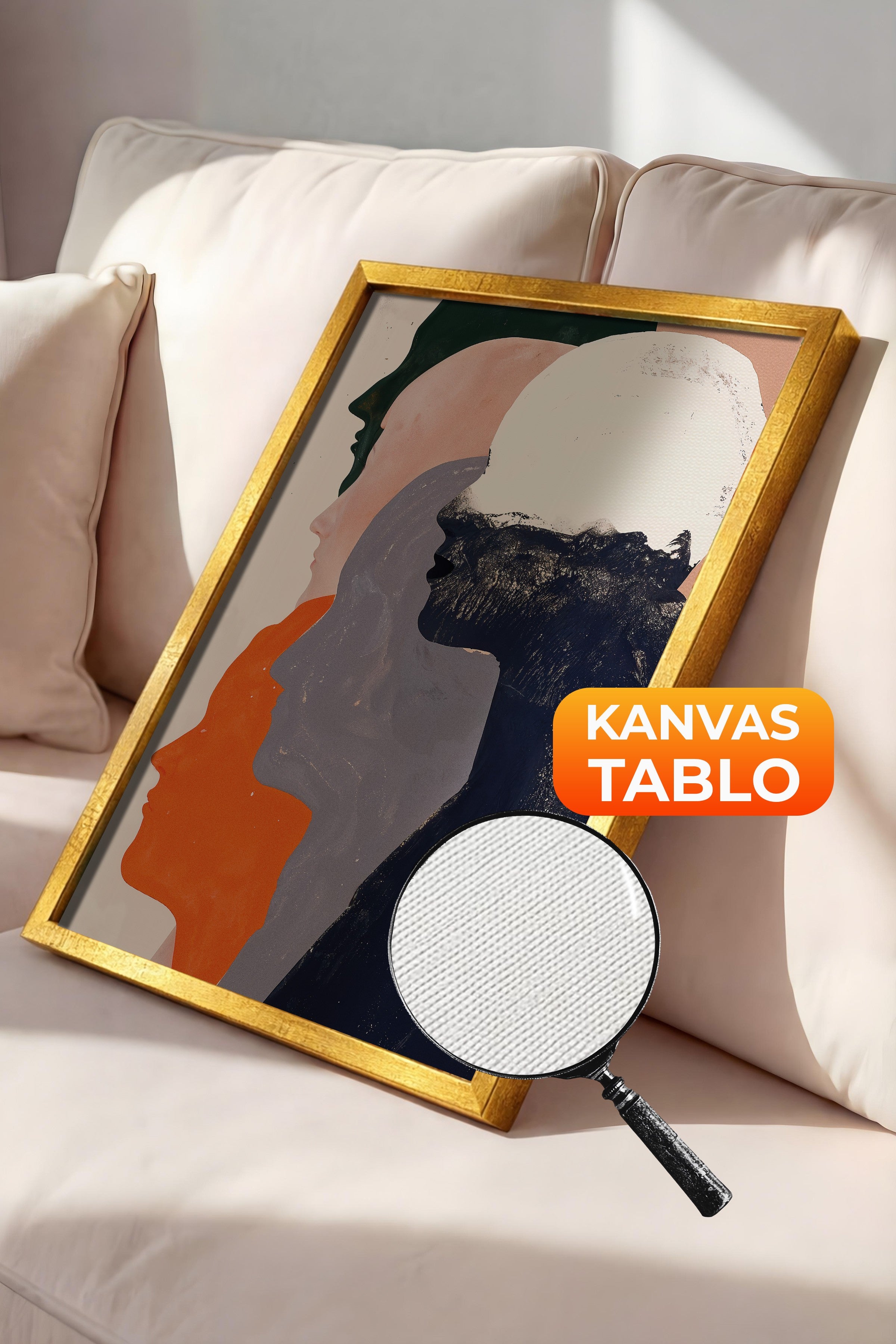 Duvar Tablosu, Lüks Gold Çerçeveli Kanvas Tablo, Ritüel Serisi, Maximalist Tablo, NO:115192