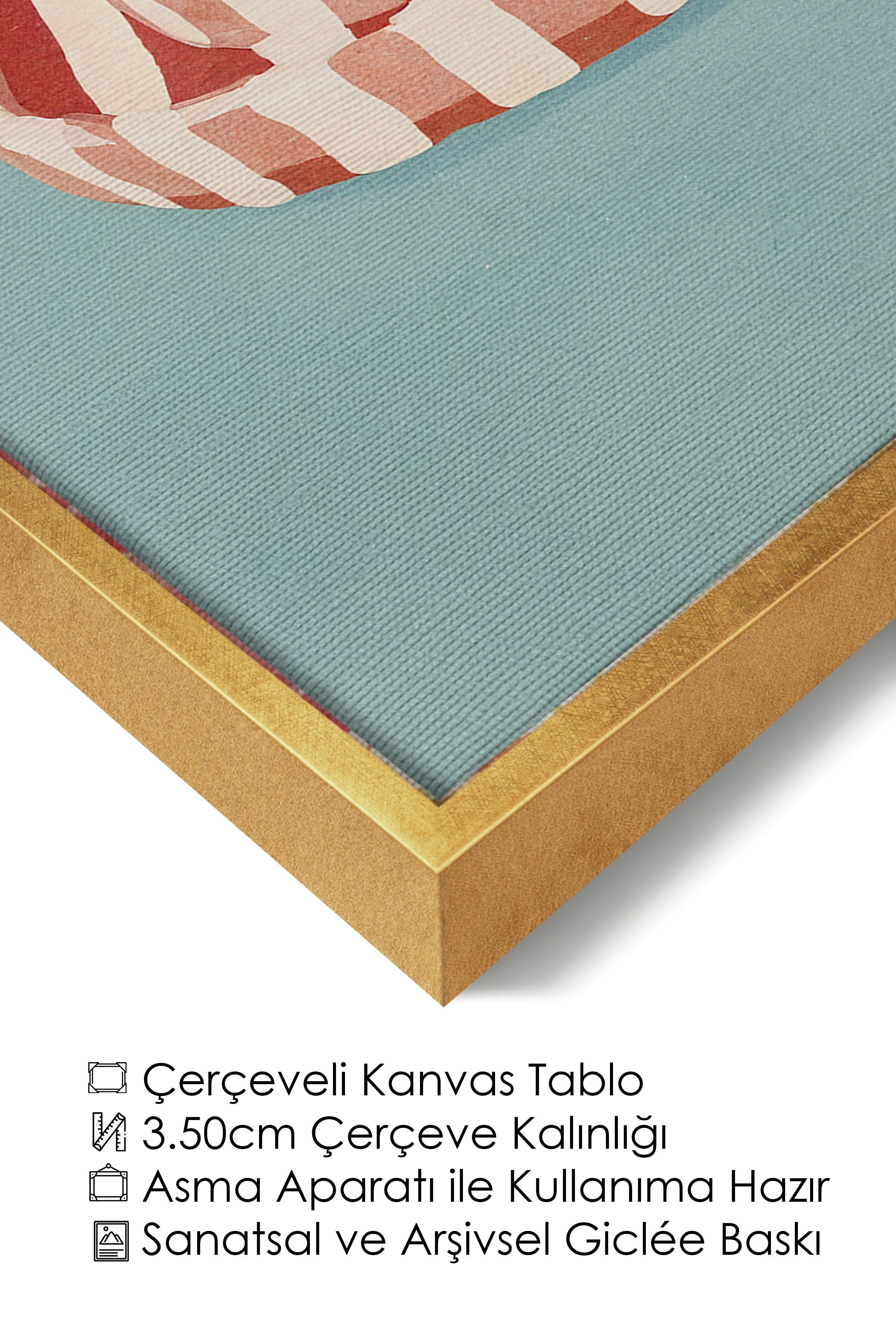 Duvar Tablosu, Lüks Gold Çerçeveli Kanvas Tablo, Ritüel Serisi, Maximalist Tablo, NO:115193