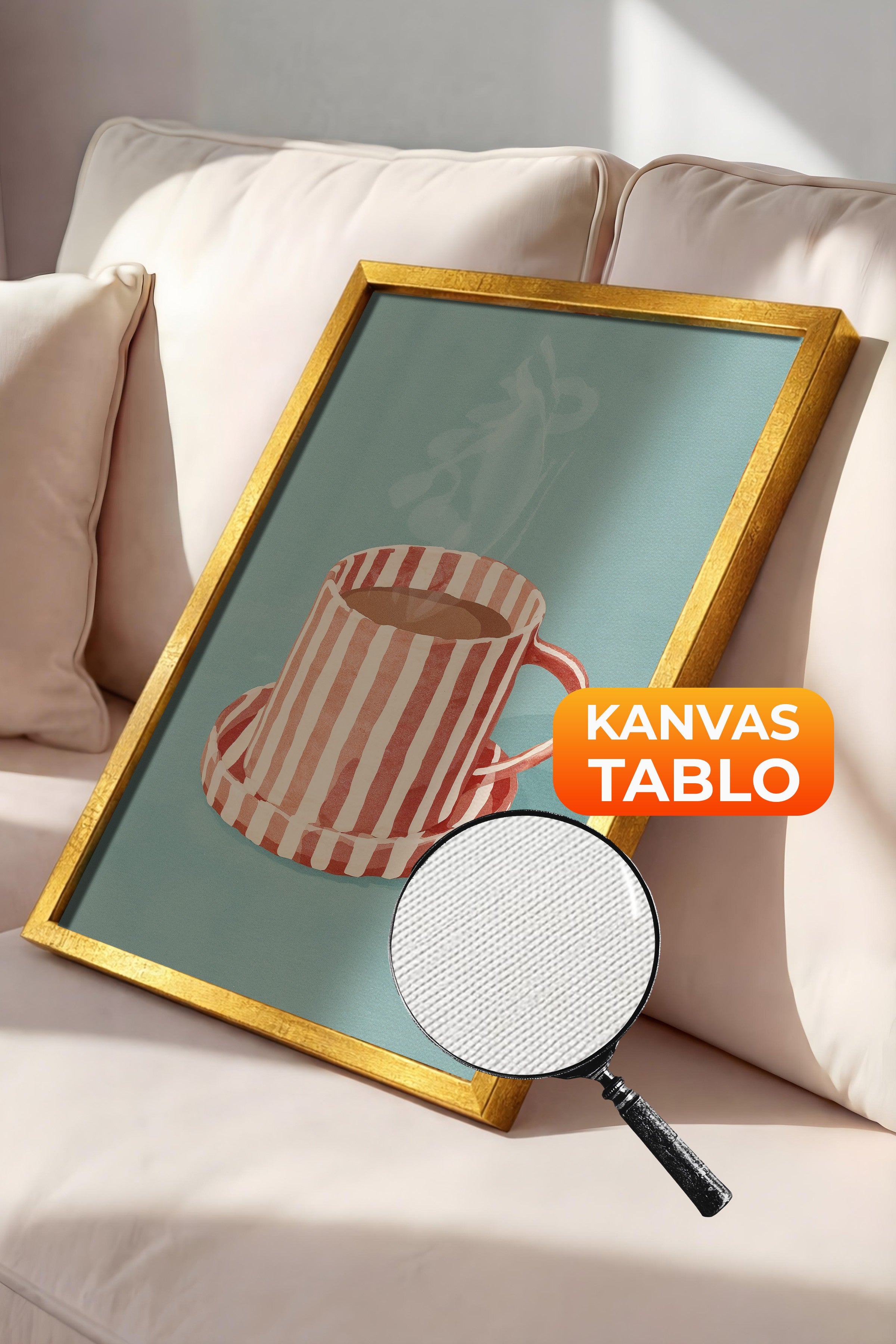 Duvar Tablosu, Lüks Gold Çerçeveli Kanvas Tablo, Ritüel Serisi, Maximalist Tablo, NO:115193