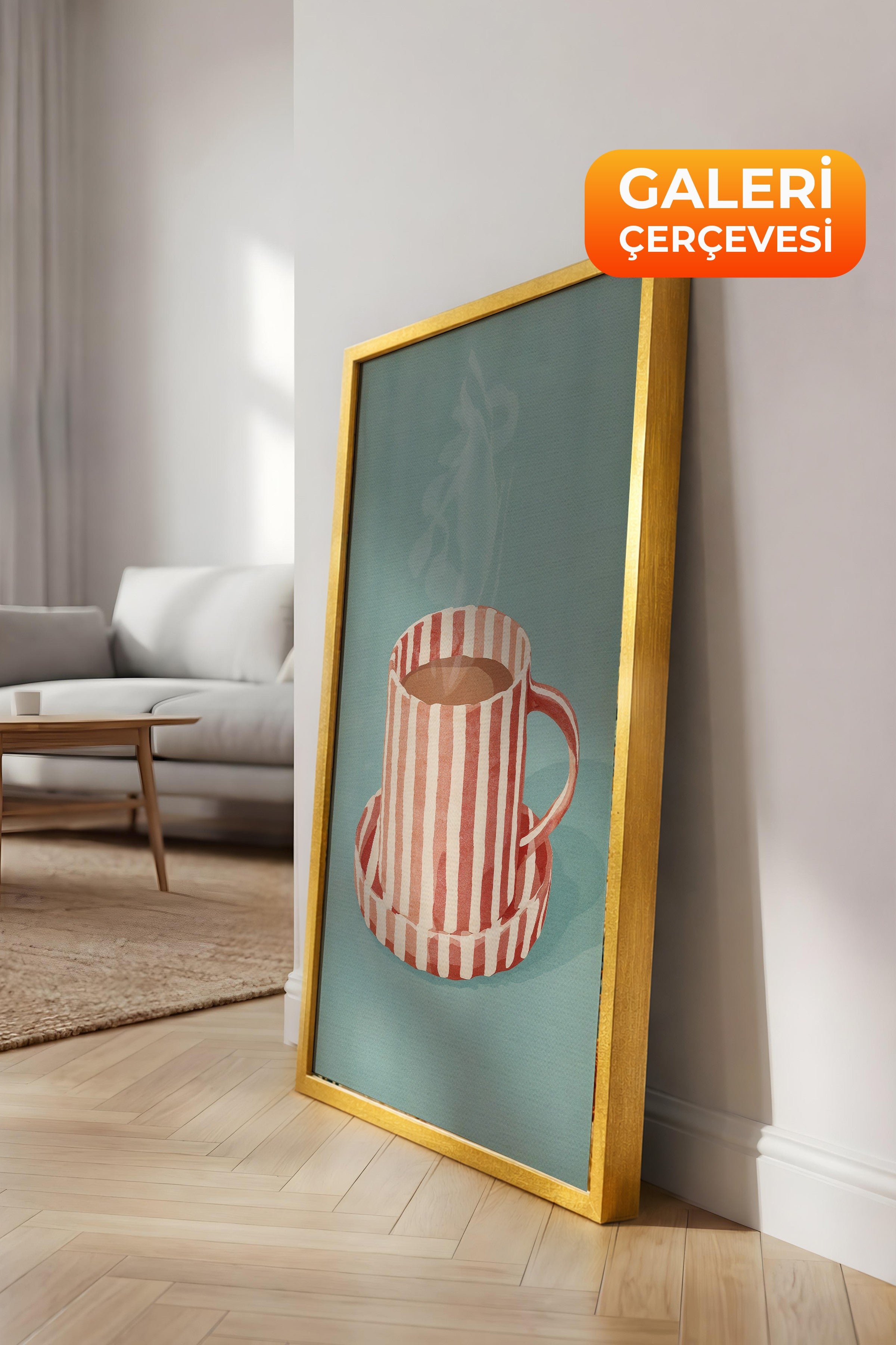 Duvar Tablosu, Lüks Gold Çerçeveli Kanvas Tablo, Ritüel Serisi, Maximalist Tablo, NO:115193