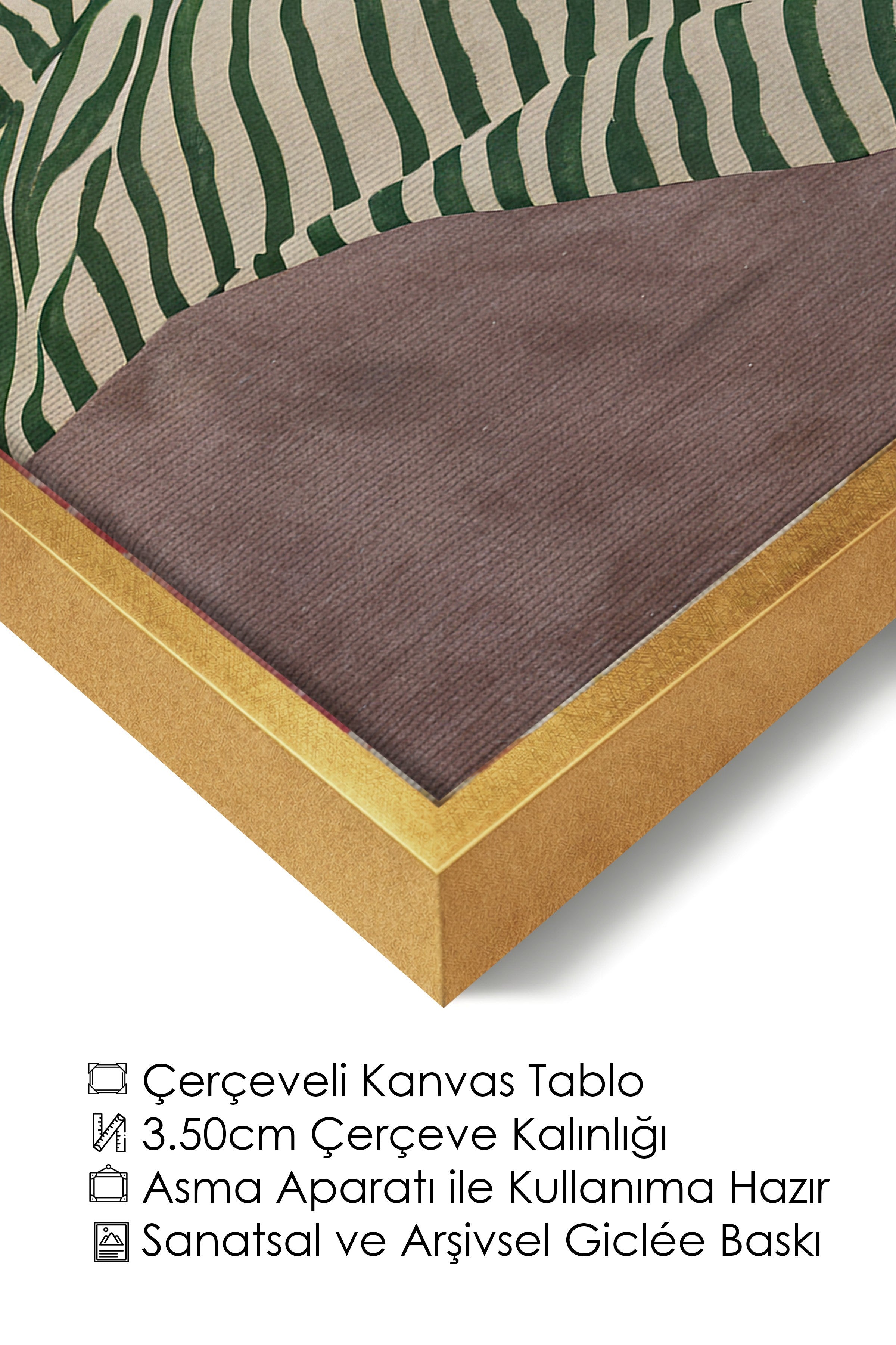 Duvar Tablosu, Lüks Gold Çerçeveli Kanvas Tablo, Ritüel Serisi, Maximalist Tablo, NO:115195