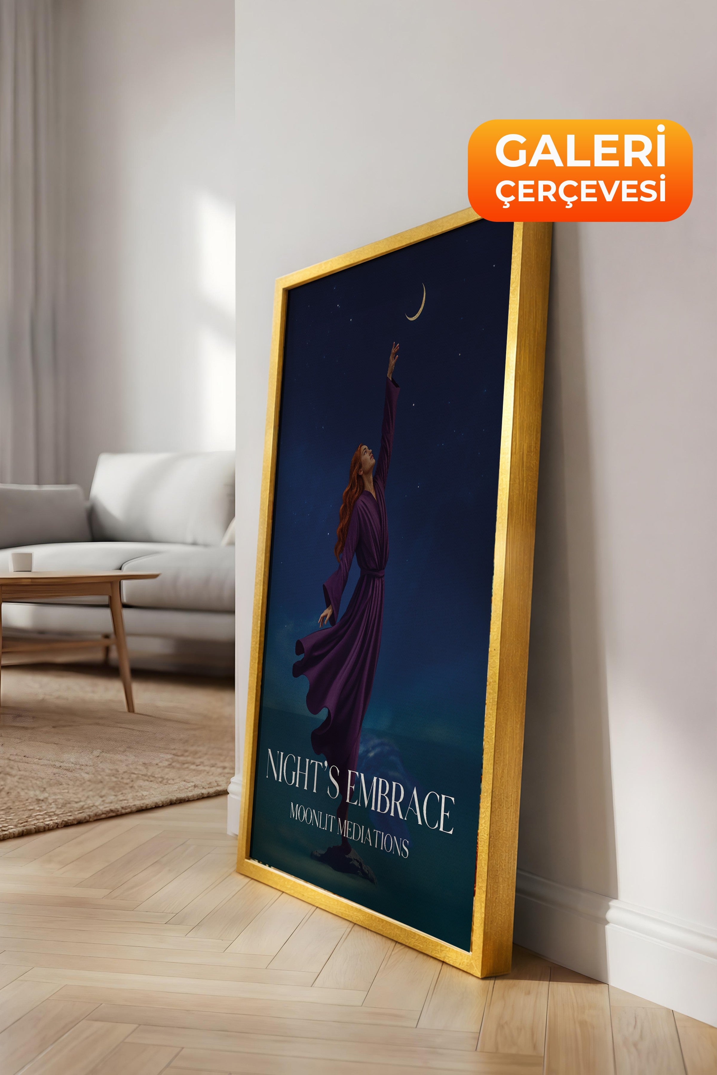 Duvar Tablosu, Lüks Gold Çerçeveli Kanvas Tablo, Ritüel Serisi, Maximalist Tablo, NO:115201