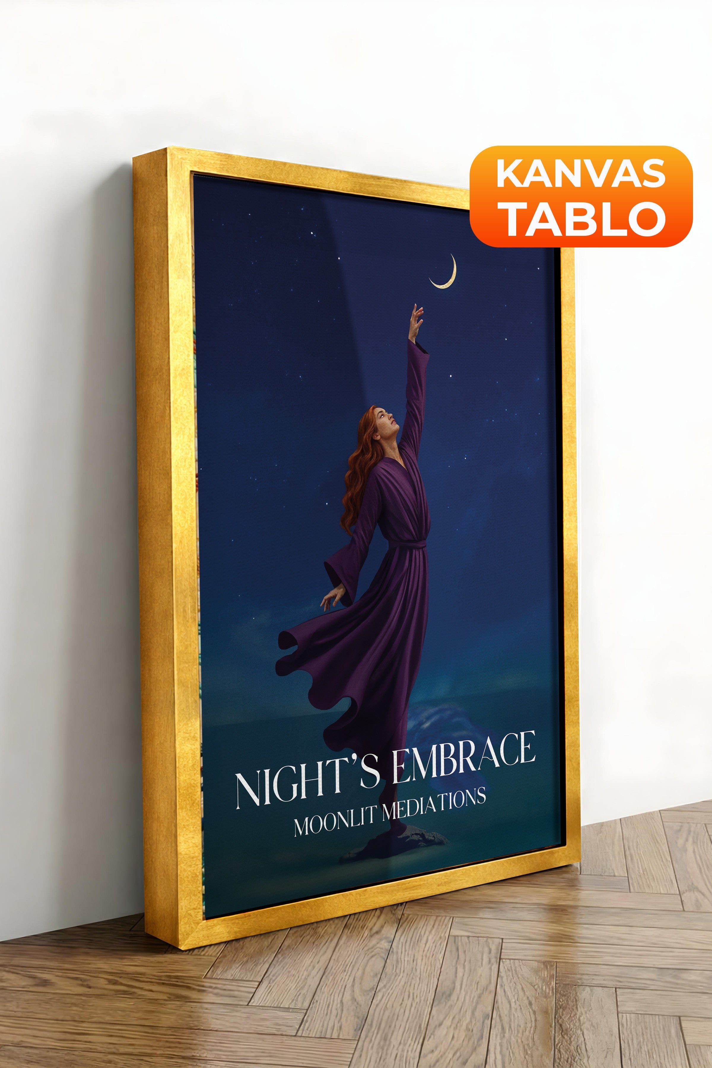 Duvar Tablosu, Lüks Gold Çerçeveli Kanvas Tablo, Ritüel Serisi, Maximalist Tablo, NO:115201