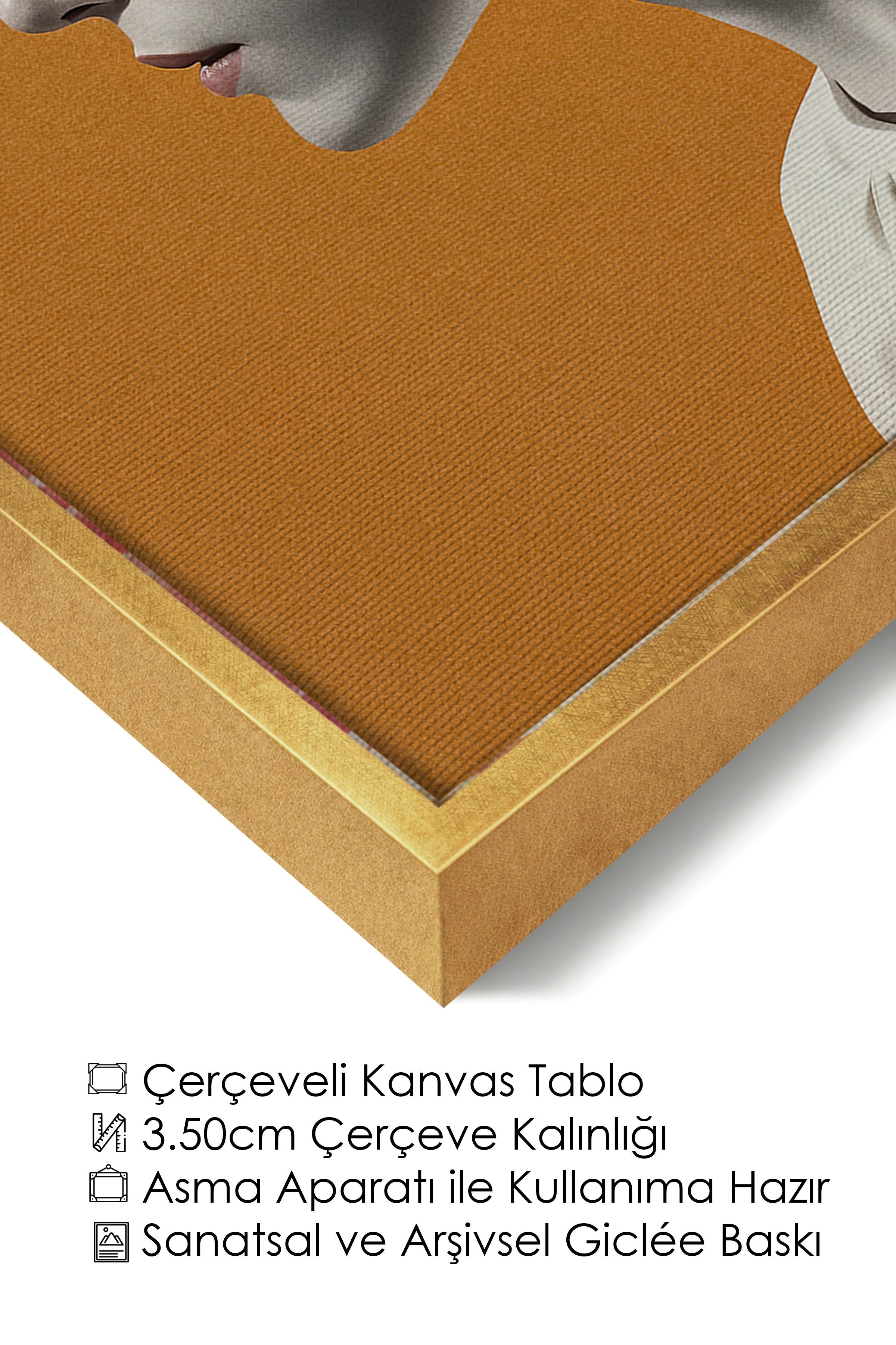 Duvar Tablosu, Lüks Gold Çerçeveli Kanvas Tablo, Ritüel Serisi, NO:115226