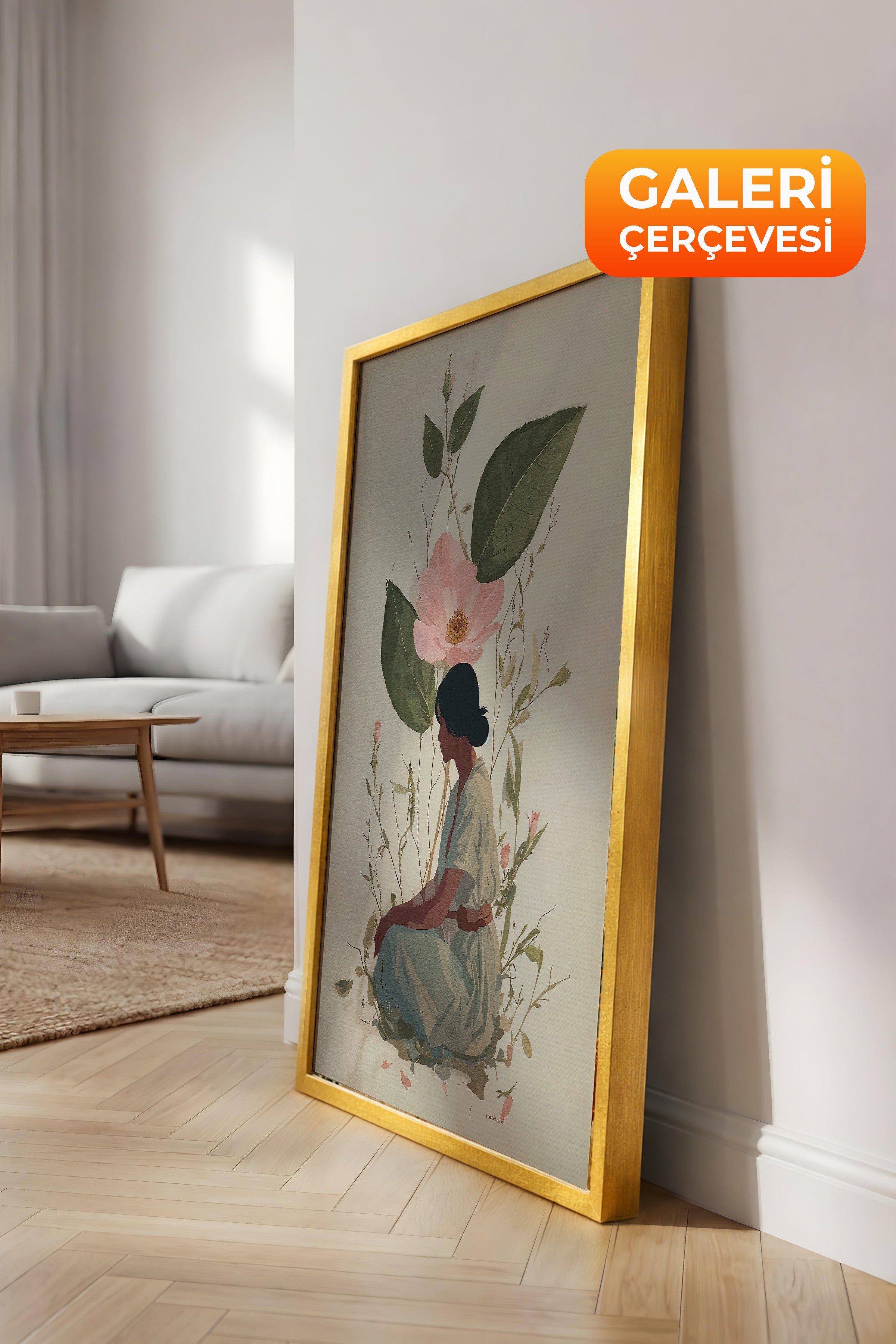 Duvar Tablosu, Lüks Gold Çerçeveli Kanvas Tablo, Ritüel Serisi, NO:115240