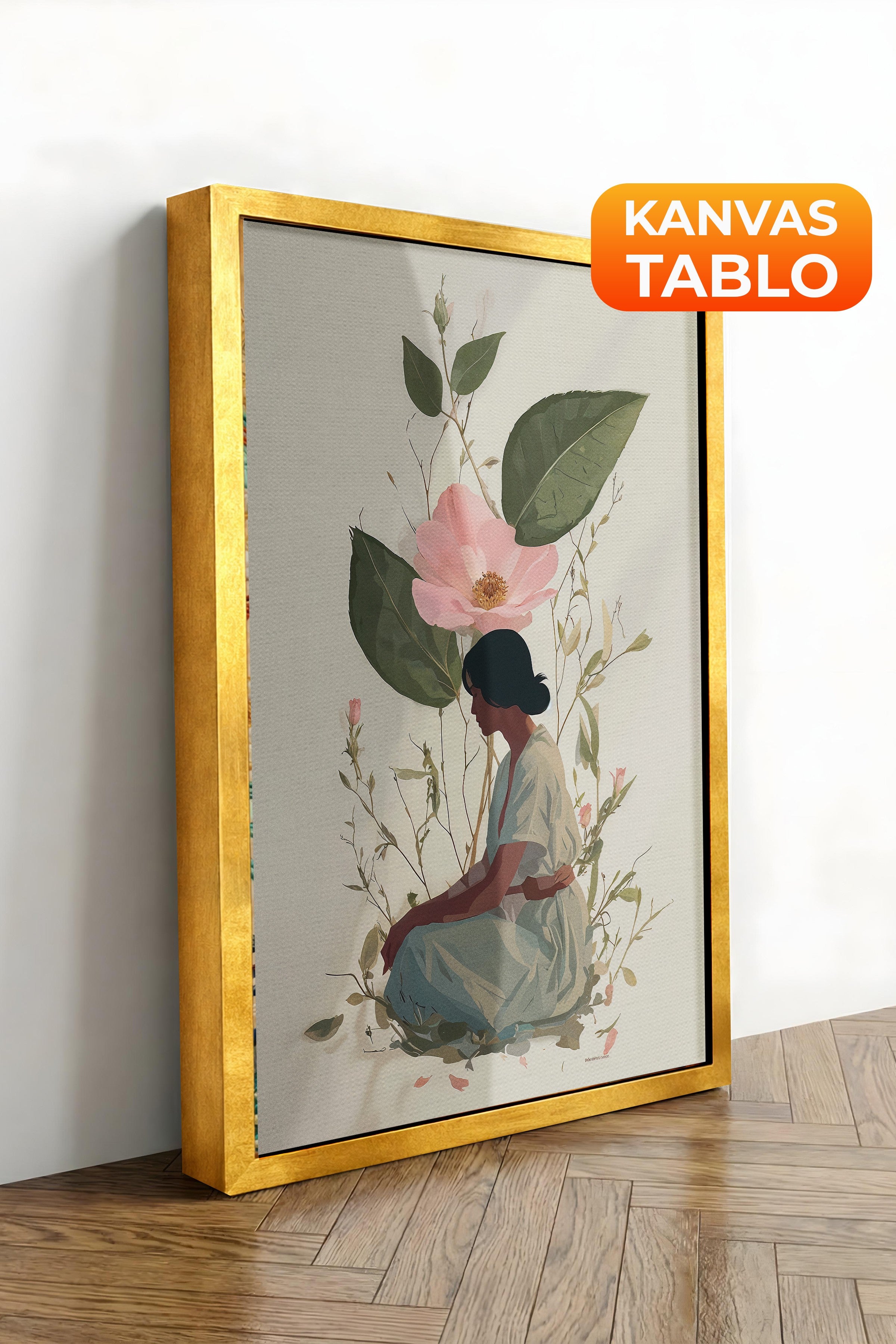 Duvar Tablosu, Lüks Gold Çerçeveli Kanvas Tablo, Ritüel Serisi, NO:115240