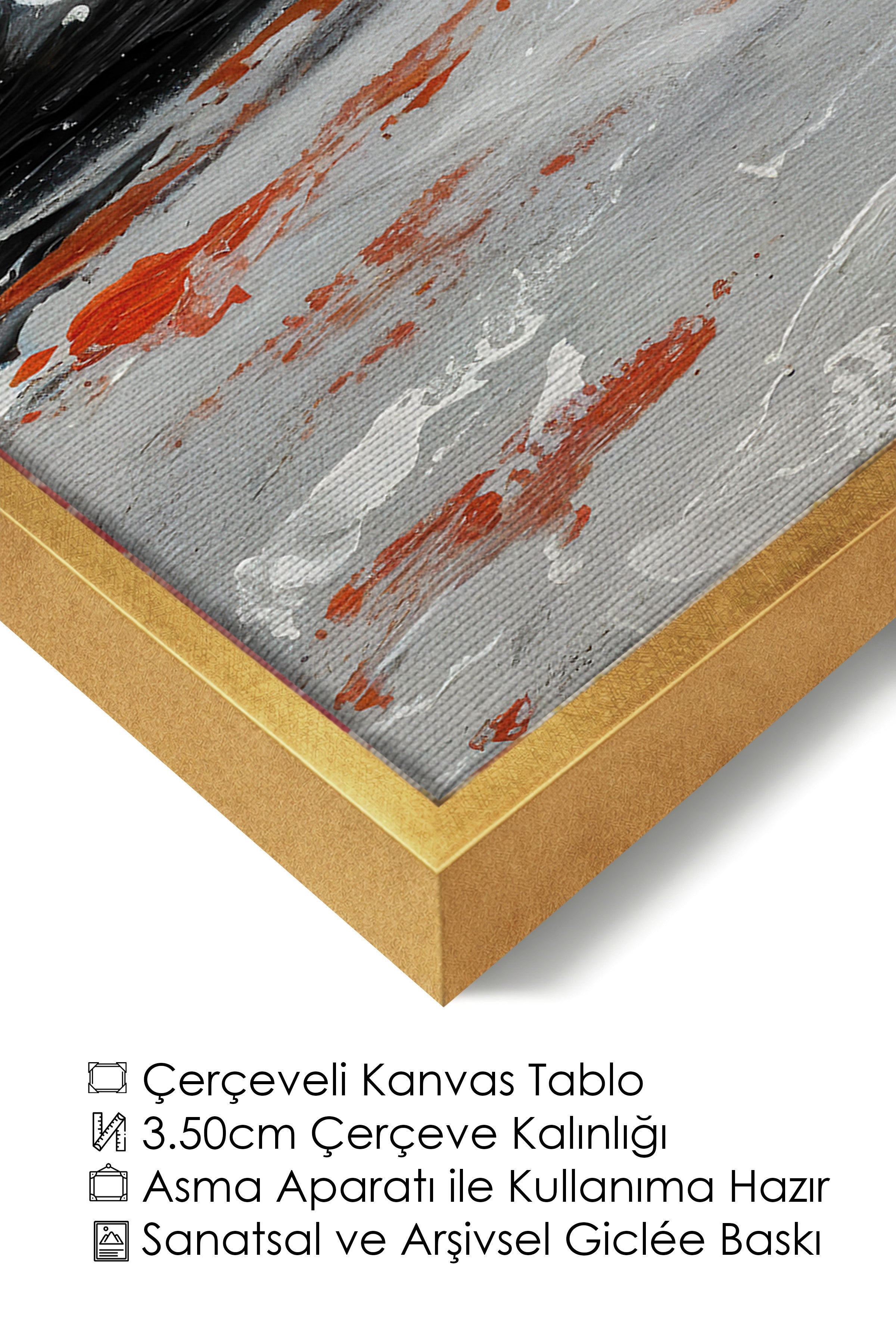 Duvar Tablosu, Lüks Gold Çerçeveli Kanvas Tablo, Ritüel Serisi, Yağlıboya Tablo, NO:115217