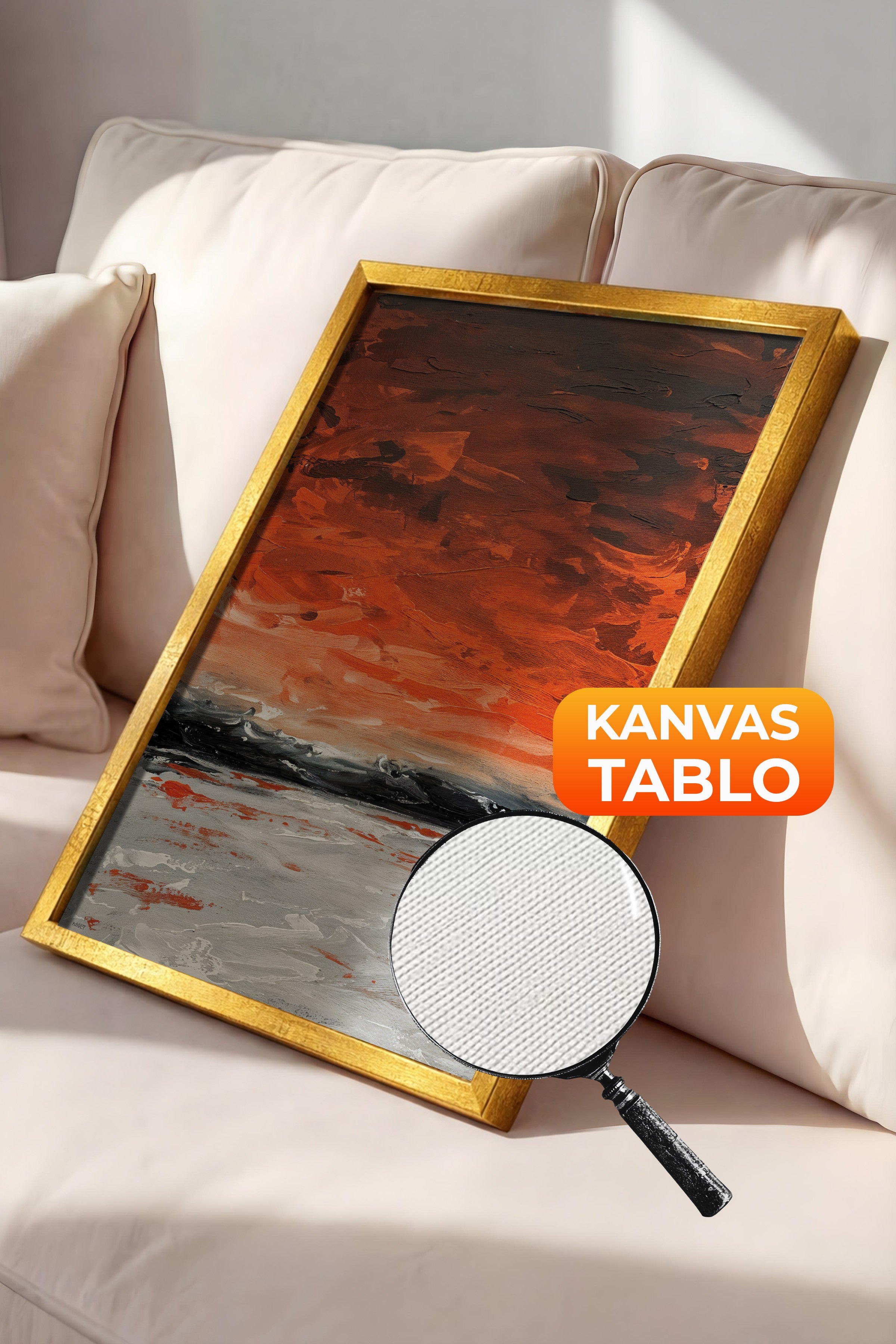 Duvar Tablosu, Lüks Gold Çerçeveli Kanvas Tablo, Ritüel Serisi, Yağlıboya Tablo, NO:115217