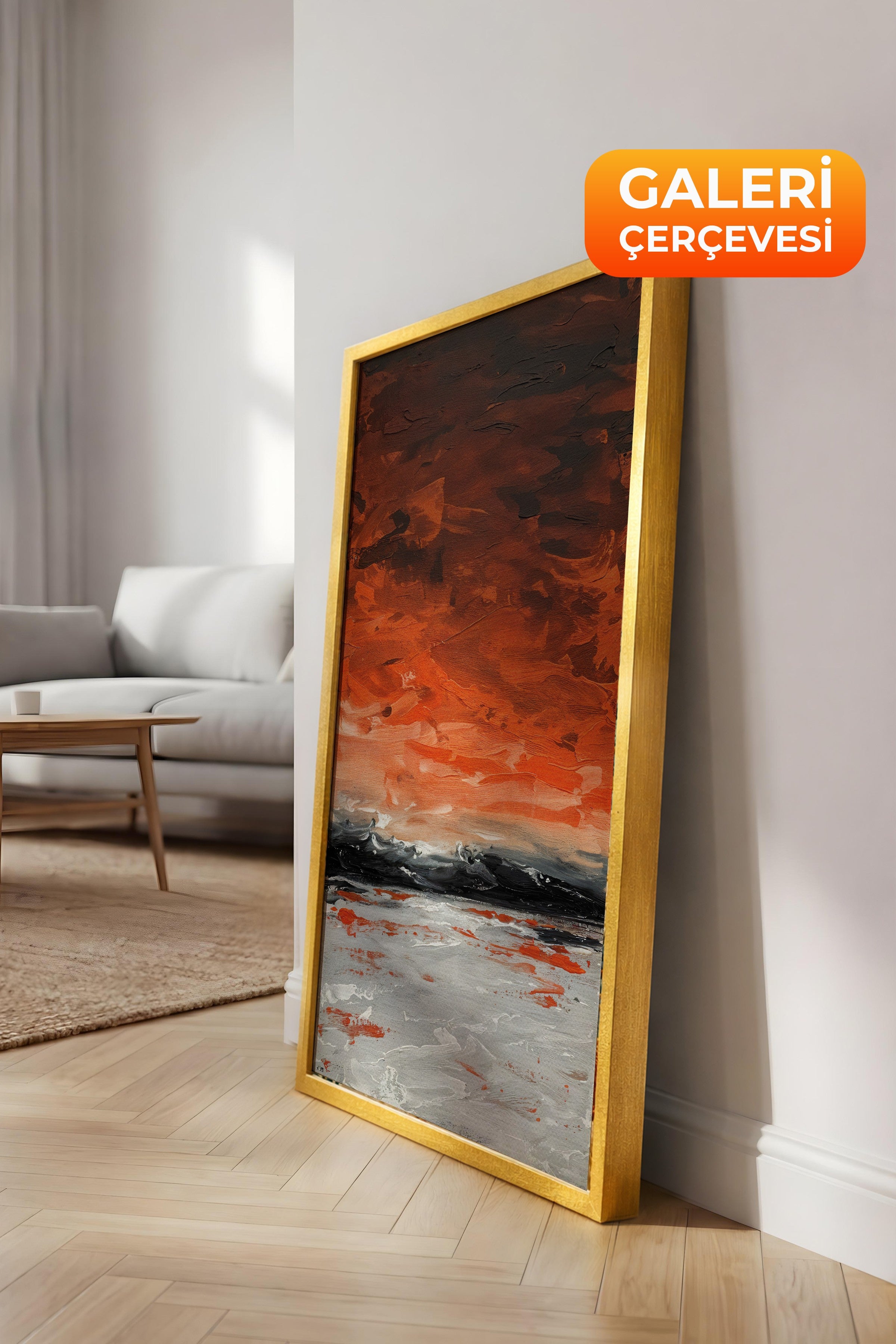 Duvar Tablosu, Lüks Gold Çerçeveli Kanvas Tablo, Ritüel Serisi, Yağlıboya Tablo, NO:115217