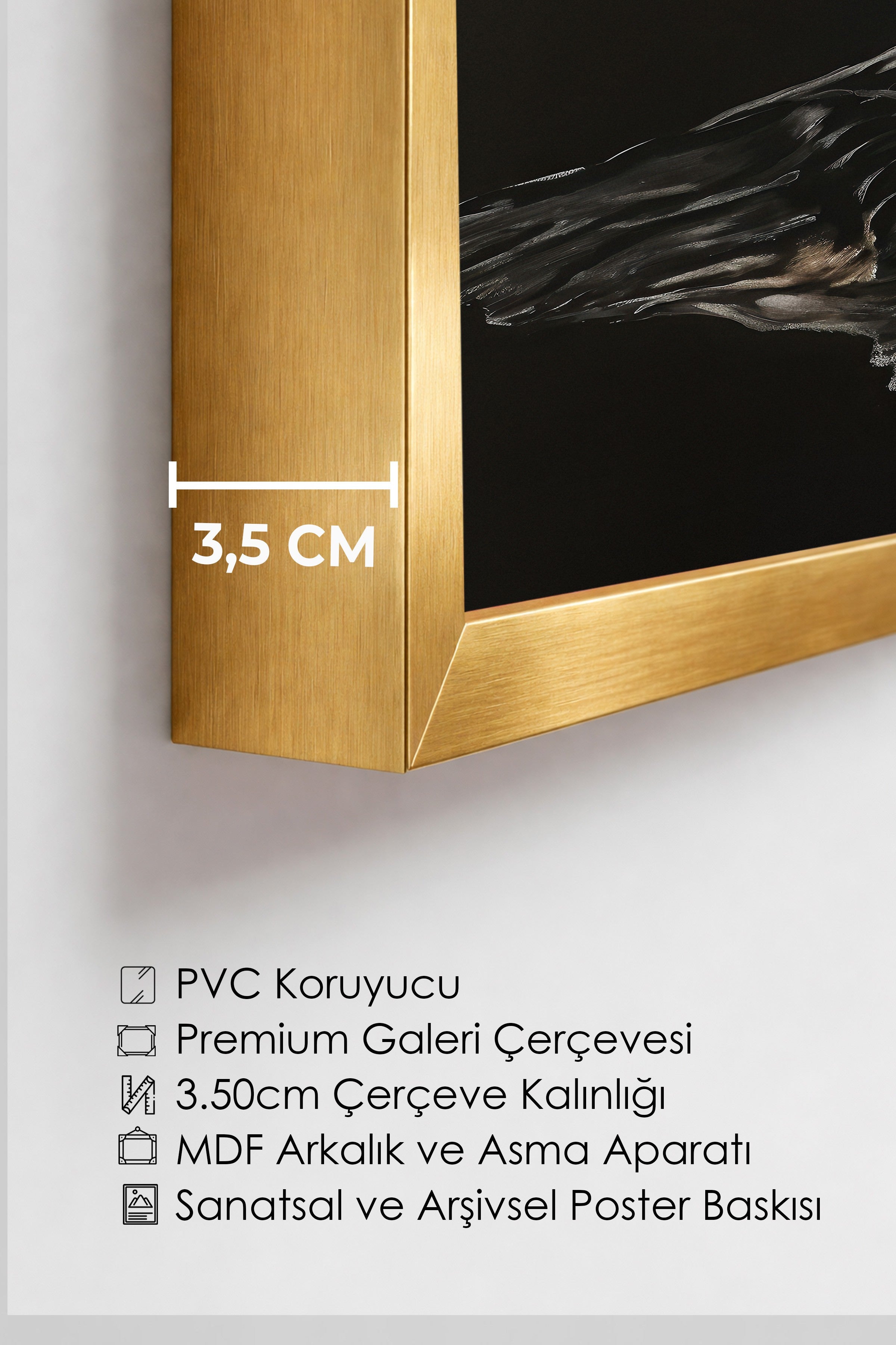 Duvar Tablosu, Lüks Gold Çerçeveli Tablo ve Poster, Ritüel Serisi, Kuş Tablo, NO:115202