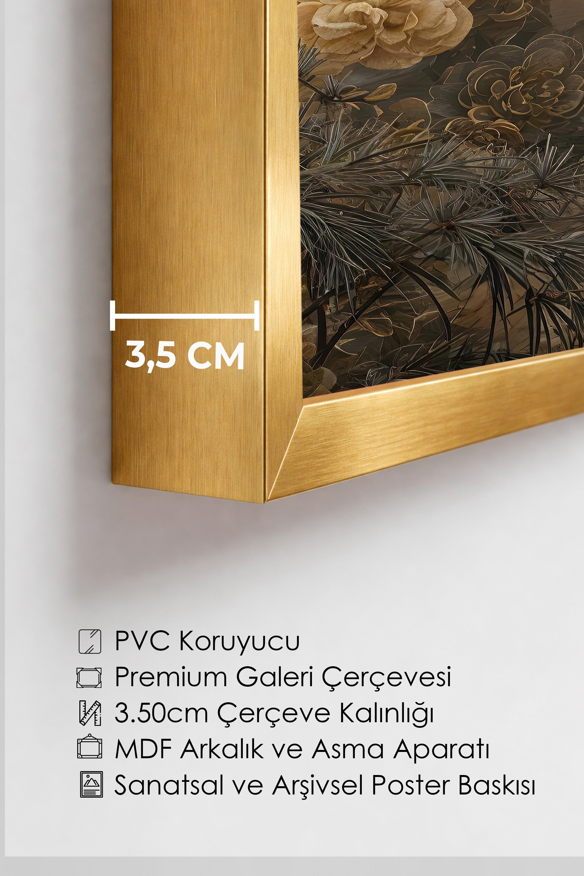 Duvar Tablosu, Lüks Gold Çerçeveli Tablo ve Poster, Ritüel Serisi, Leopar Tablo, NO:115254
