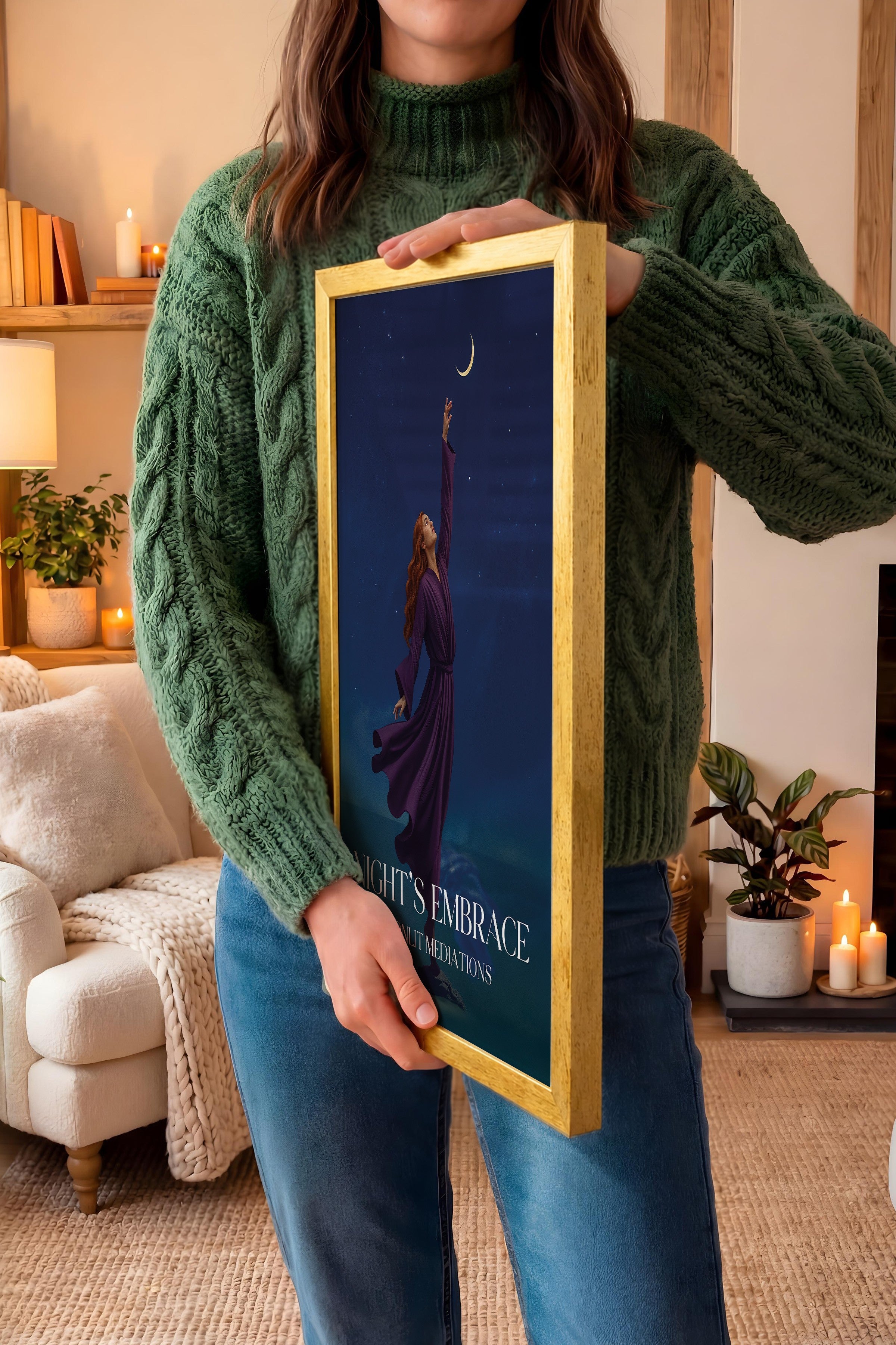 Duvar Tablosu, Lüks Gold Çerçeveli Tablo ve Poster, Ritüel Serisi, Maximalist Tablo, NO:115201