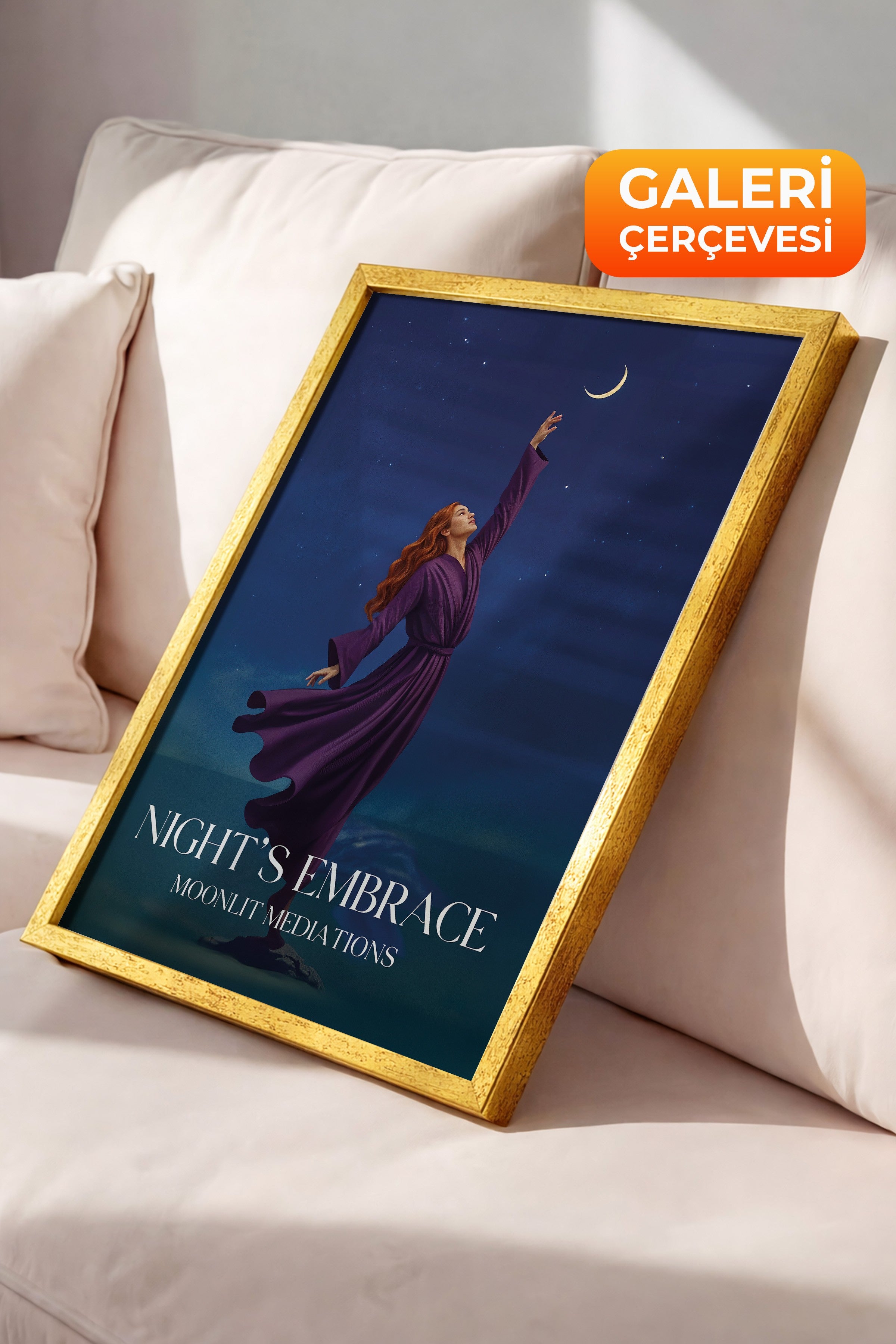 Duvar Tablosu, Lüks Gold Çerçeveli Tablo ve Poster, Ritüel Serisi, Maximalist Tablo, NO:115201