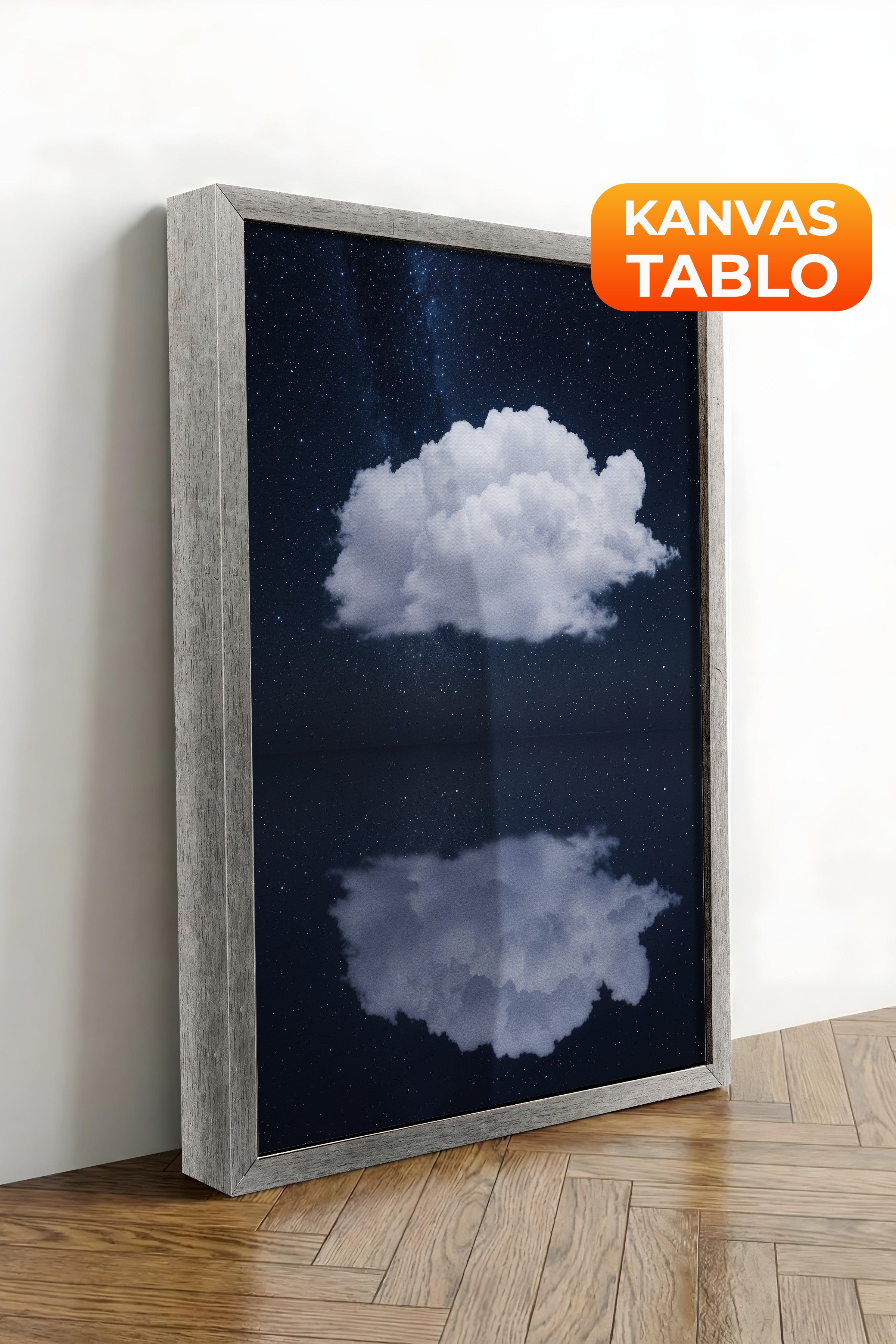 Duvar Tablosu, Lüks Gümüş Çerçeveli Kanvas Tablo, Ritüel Serisi, Bulut Tablo, NO:115203