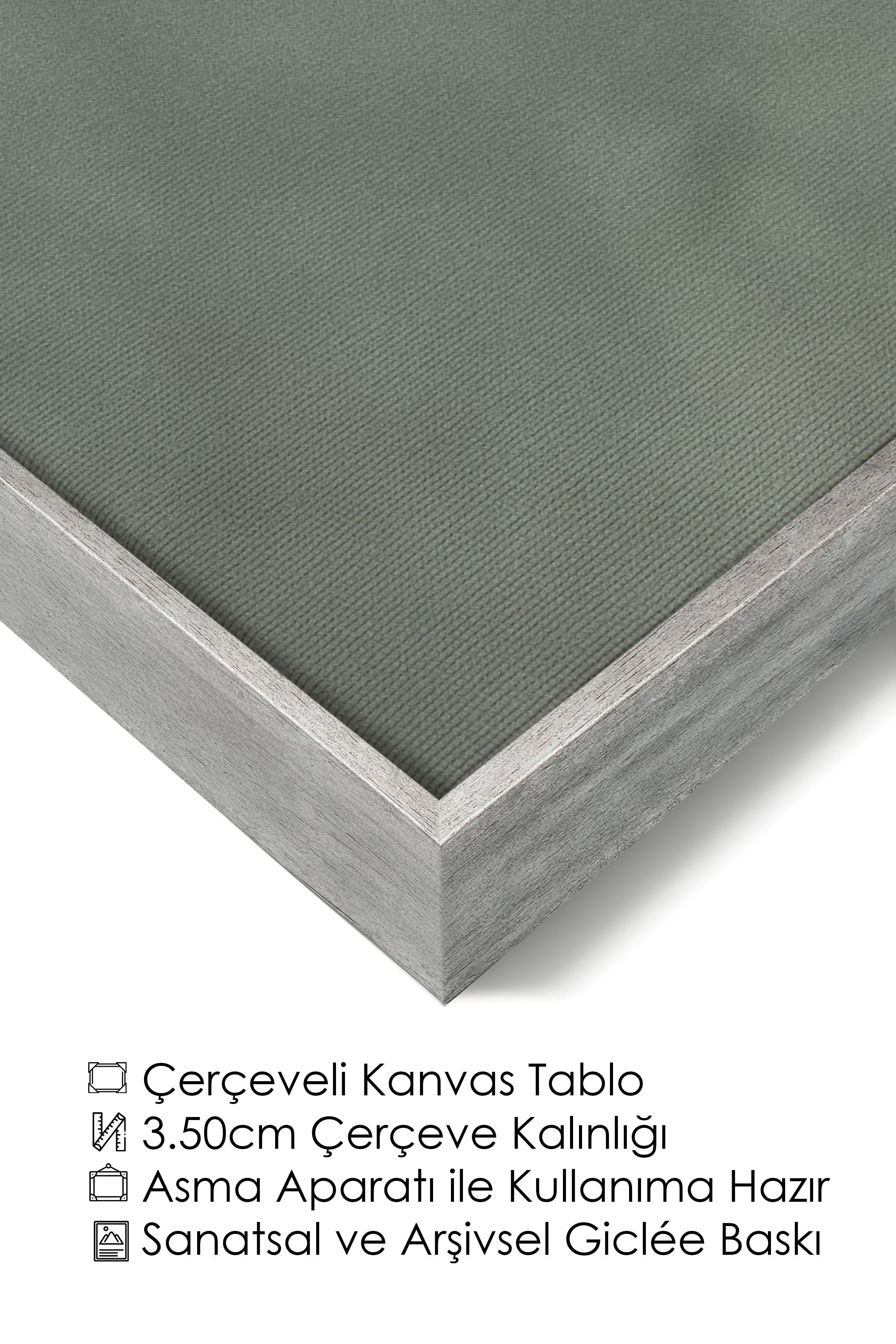 Duvar Tablosu, Lüks Gümüş Çerçeveli Kanvas Tablo, Ritüel Serisi, Bulut Tablo, NO:115205