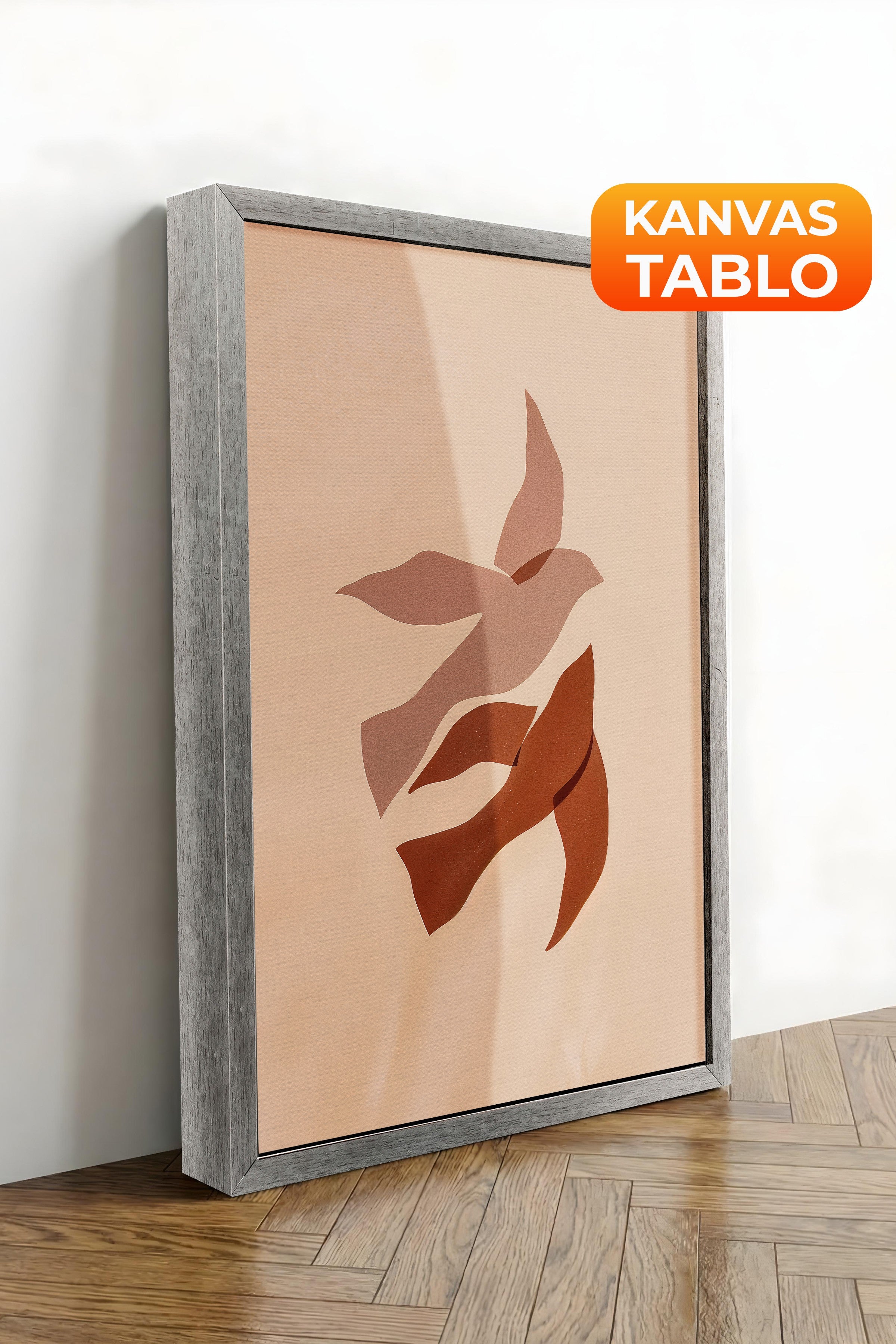 Duvar Tablosu, Lüks Gümüş Çerçeveli Kanvas Tablo, Ritüel Serisi, Kuş Tablo, NO:115188