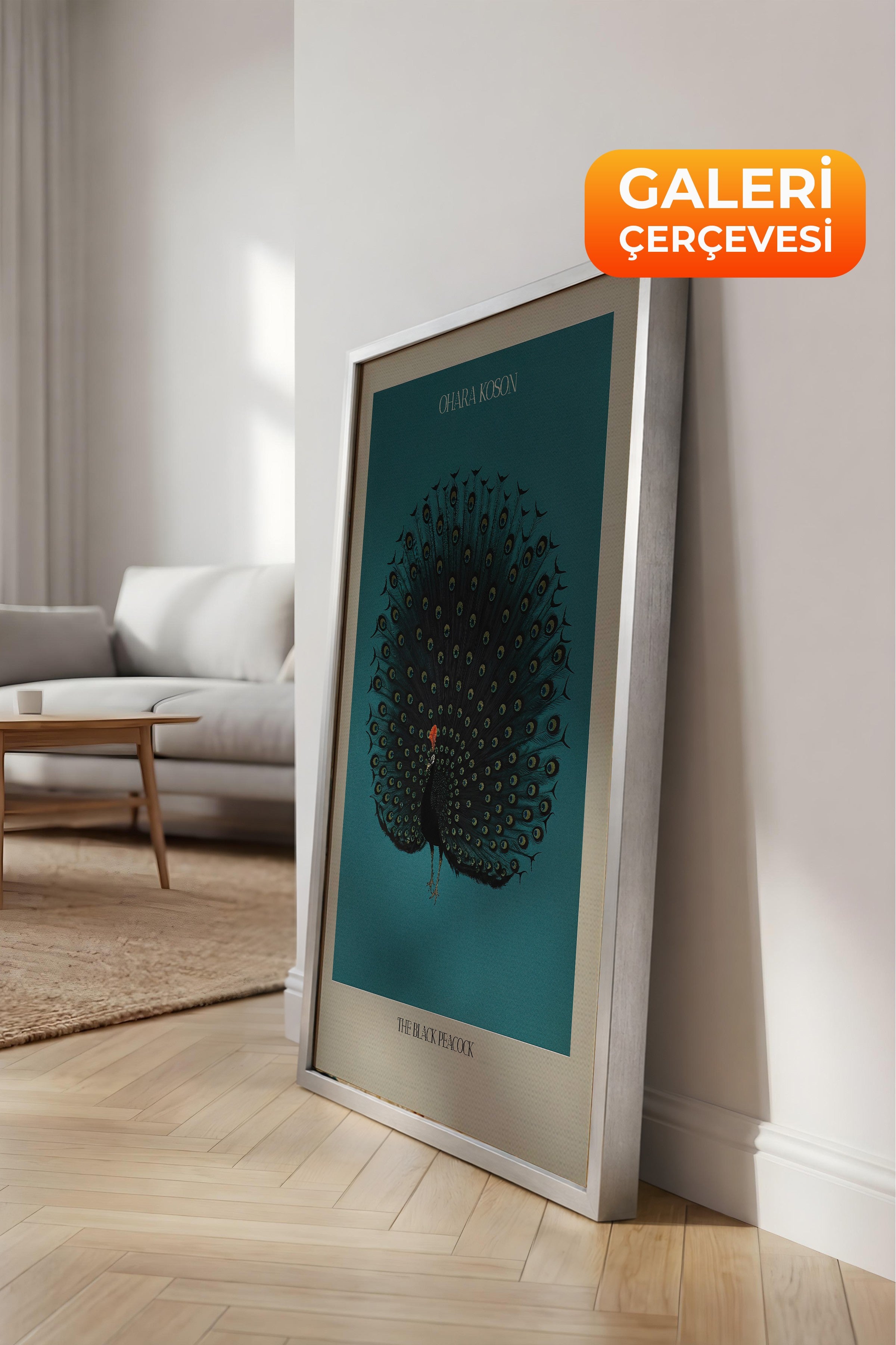 Duvar Tablosu, Lüks Gümüş Çerçeveli Kanvas Tablo, Ritüel Serisi, Kuş Tablo, NO:115211