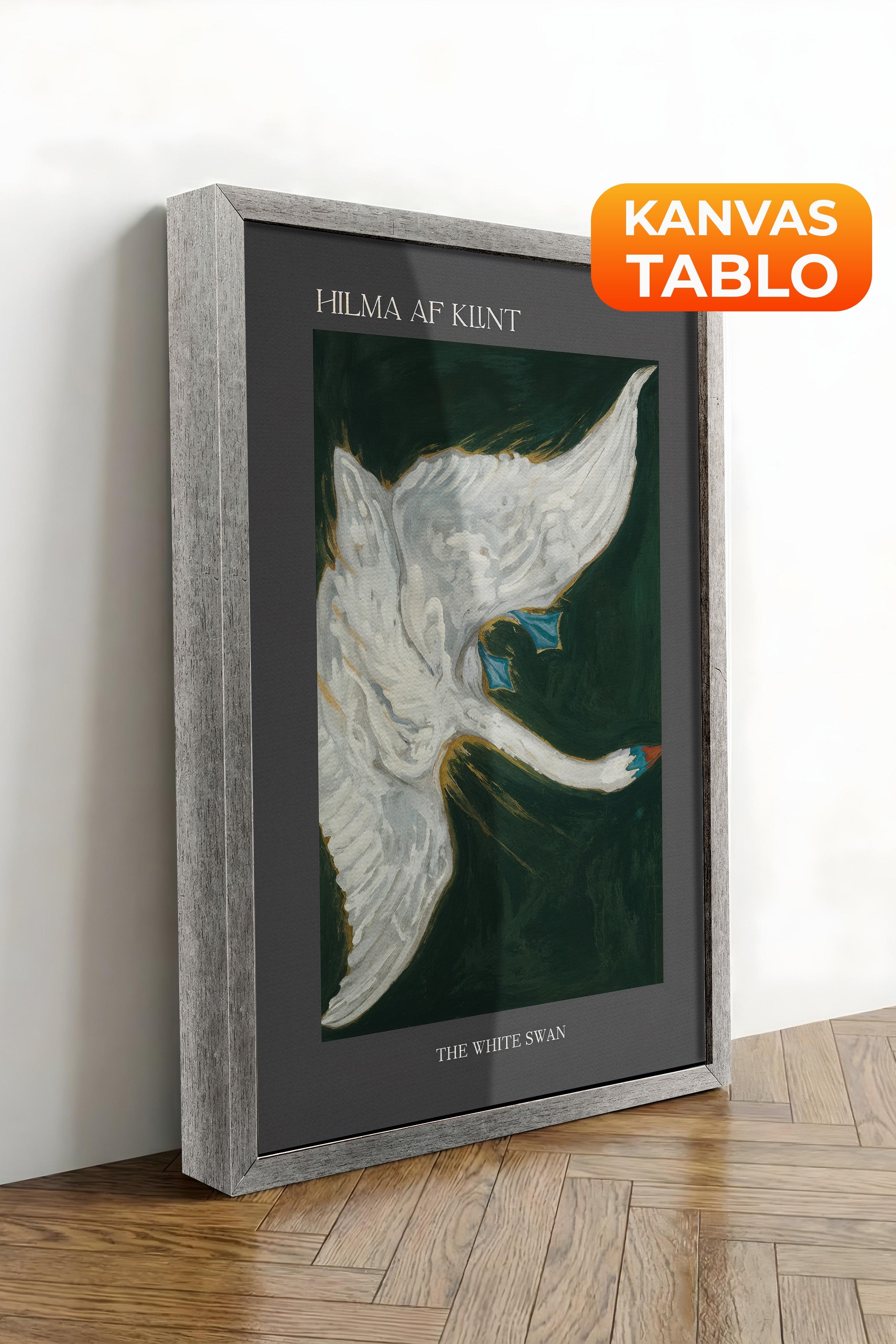 Duvar Tablosu, Lüks Gümüş Çerçeveli Kanvas Tablo, Ritüel Serisi, Kuş Tablo, NO:115232