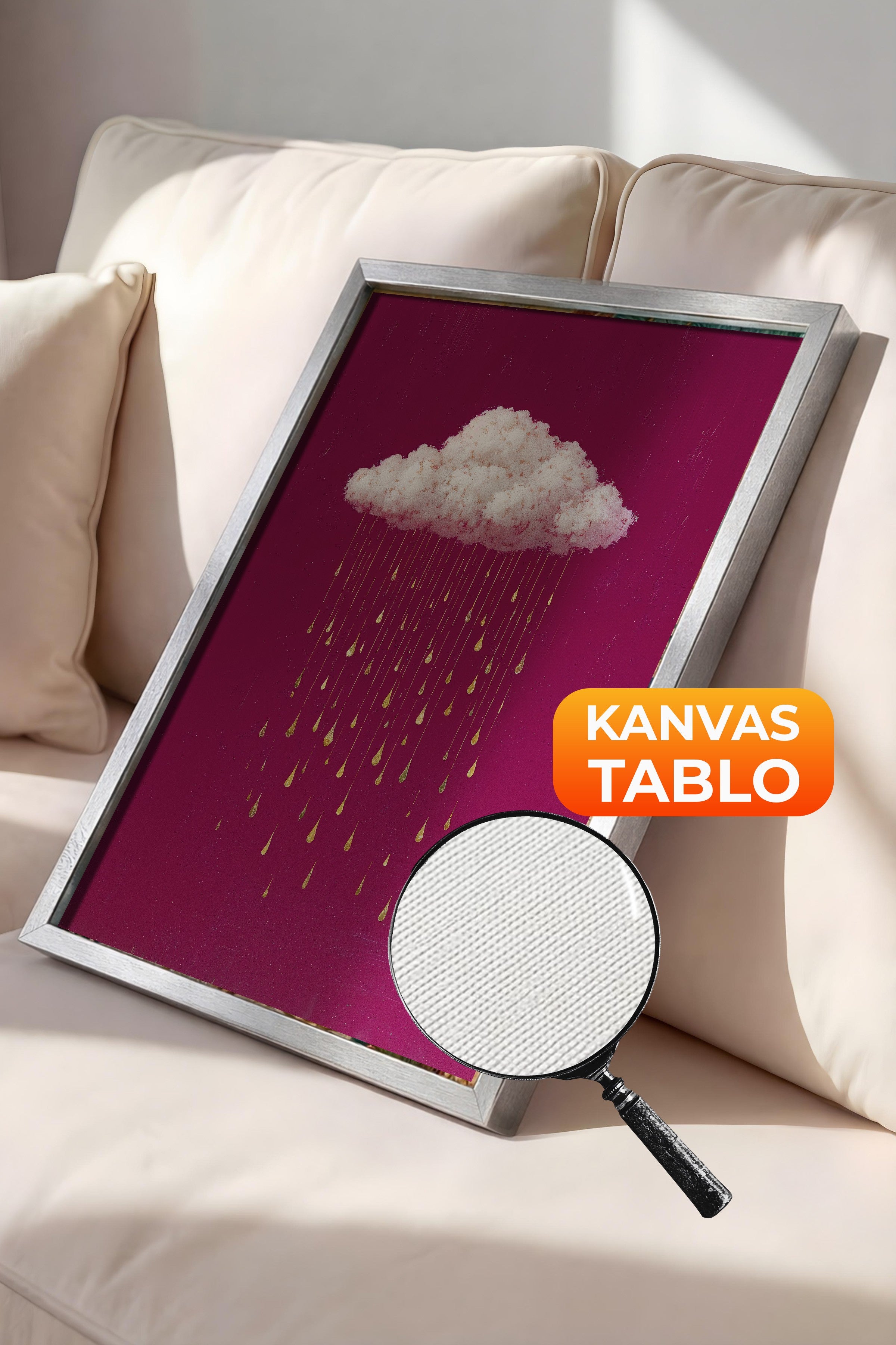 Duvar Tablosu, Lüks Gümüş Çerçeveli Kanvas Tablo, Ritüel Serisi, Kuş Tablo, NO:115233