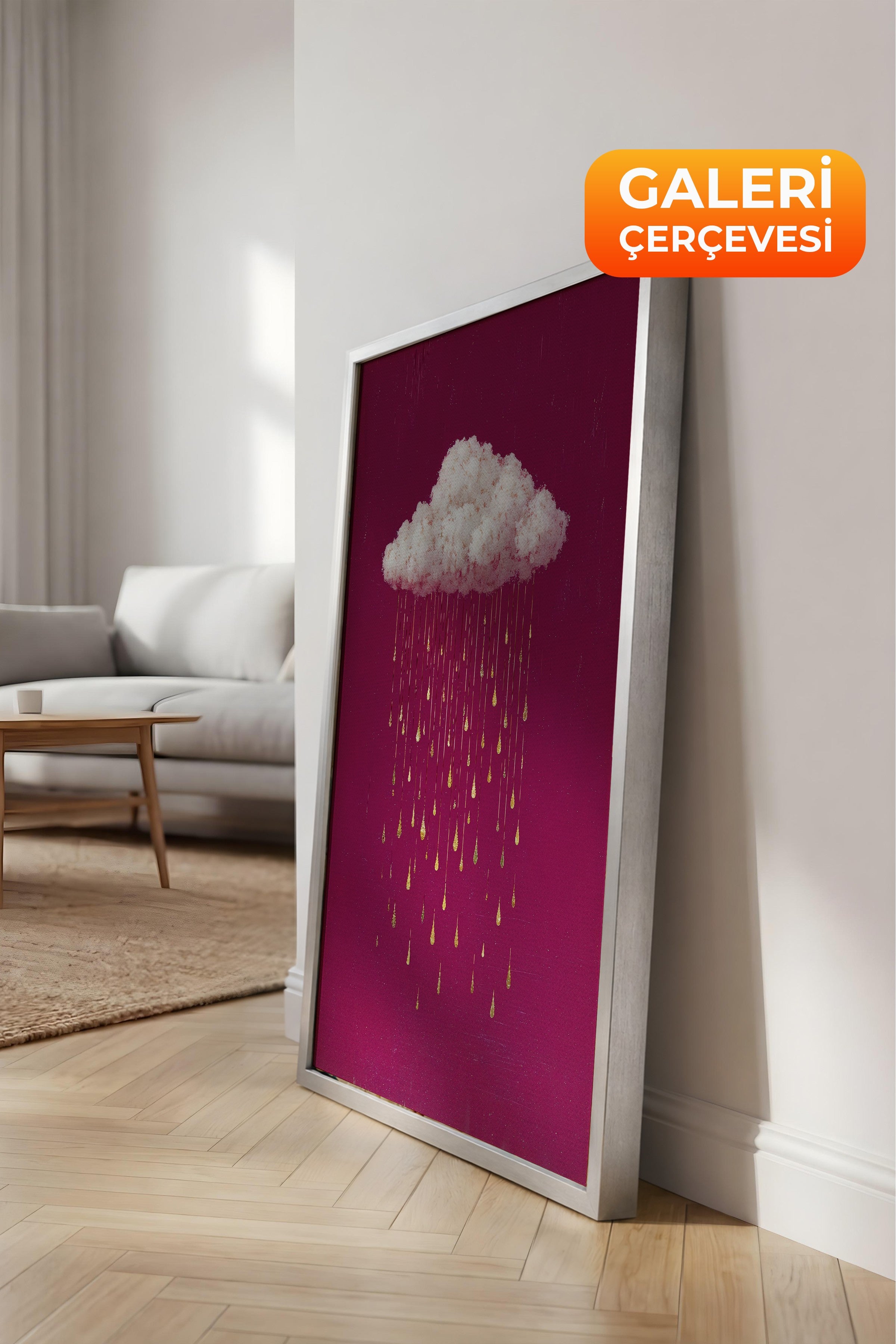 Duvar Tablosu, Lüks Gümüş Çerçeveli Kanvas Tablo, Ritüel Serisi, Kuş Tablo, NO:115233