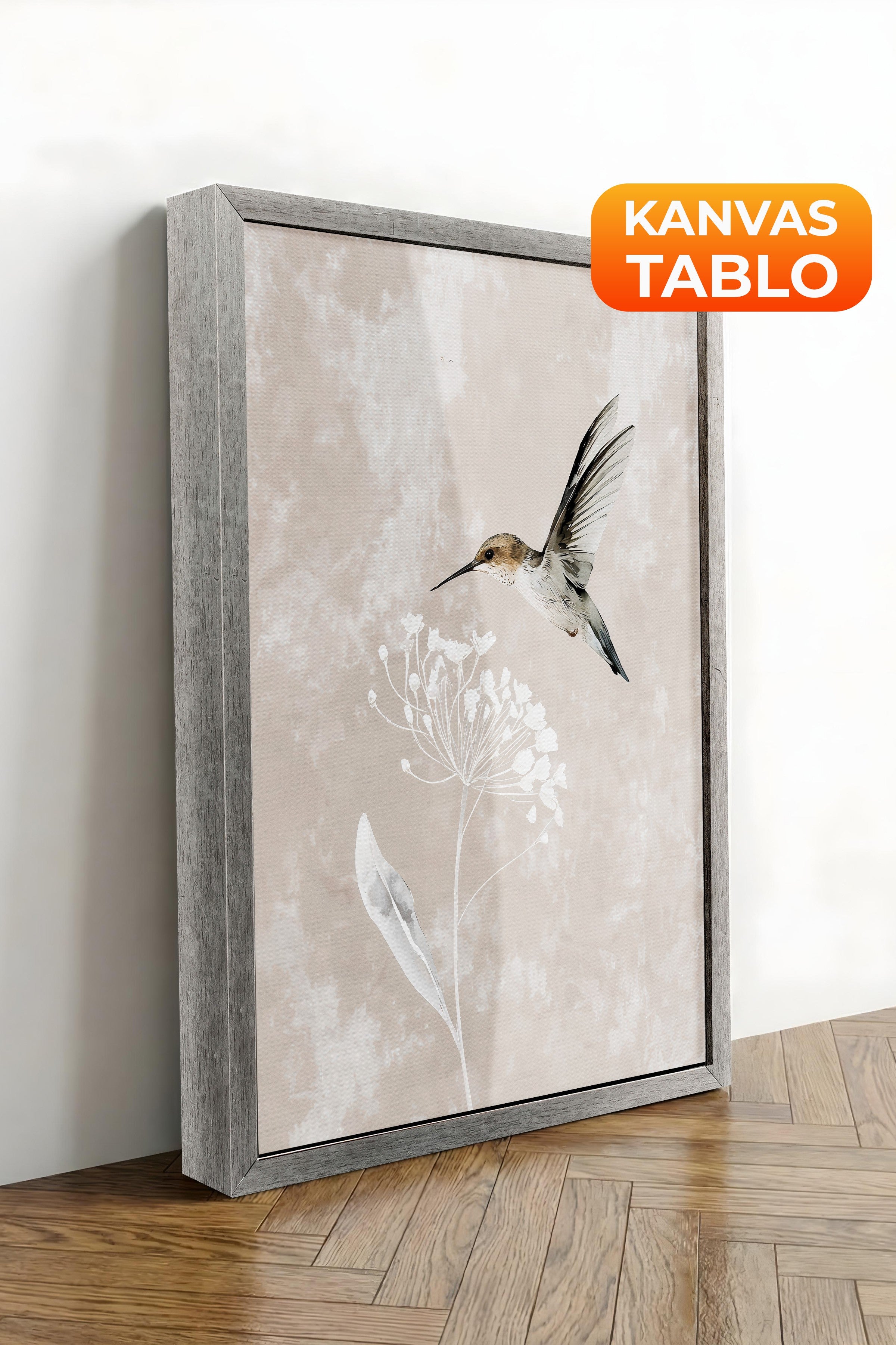 Duvar Tablosu, Lüks Gümüş Çerçeveli Kanvas Tablo, Ritüel Serisi, Kuş Tablo, NO:115241