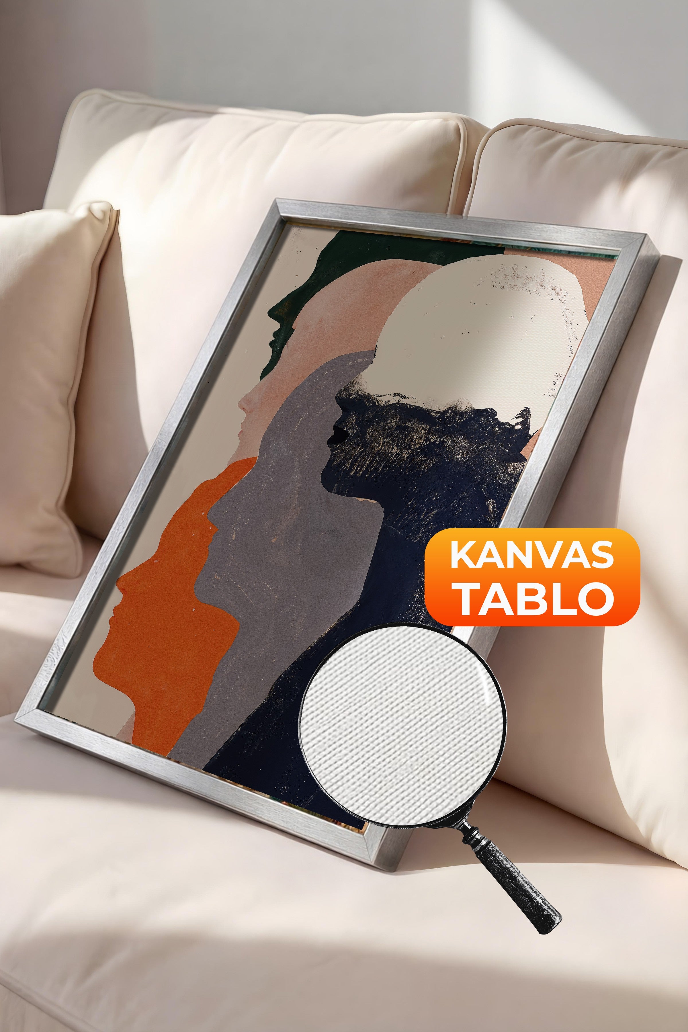 Duvar Tablosu, Lüks Gümüş Çerçeveli Kanvas Tablo, Ritüel Serisi, Maximalist Tablo, NO:115192
