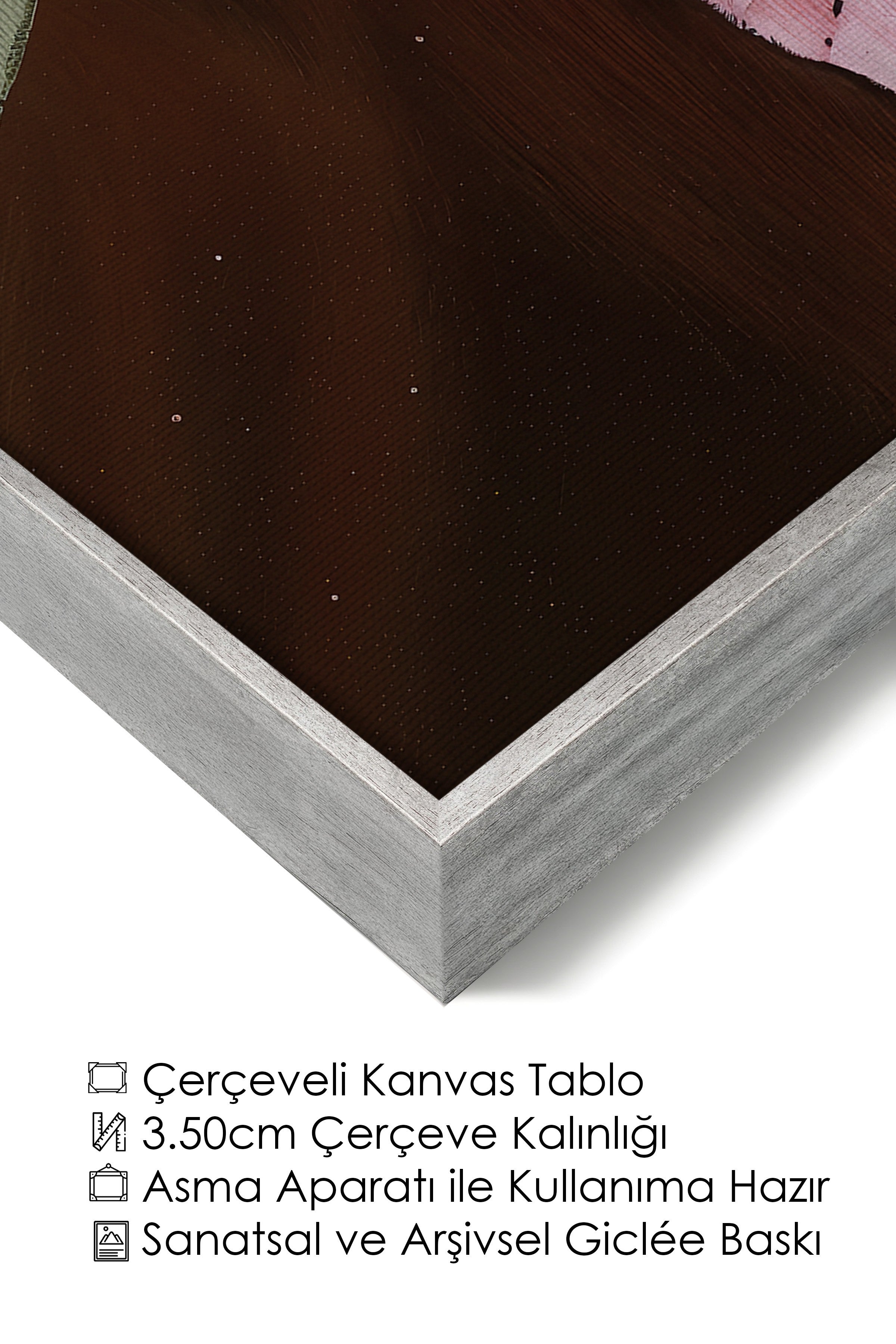 Duvar Tablosu, Lüks Gümüş Çerçeveli Kanvas Tablo, Ritüel Serisi, Maximalist Tablo, NO:115194