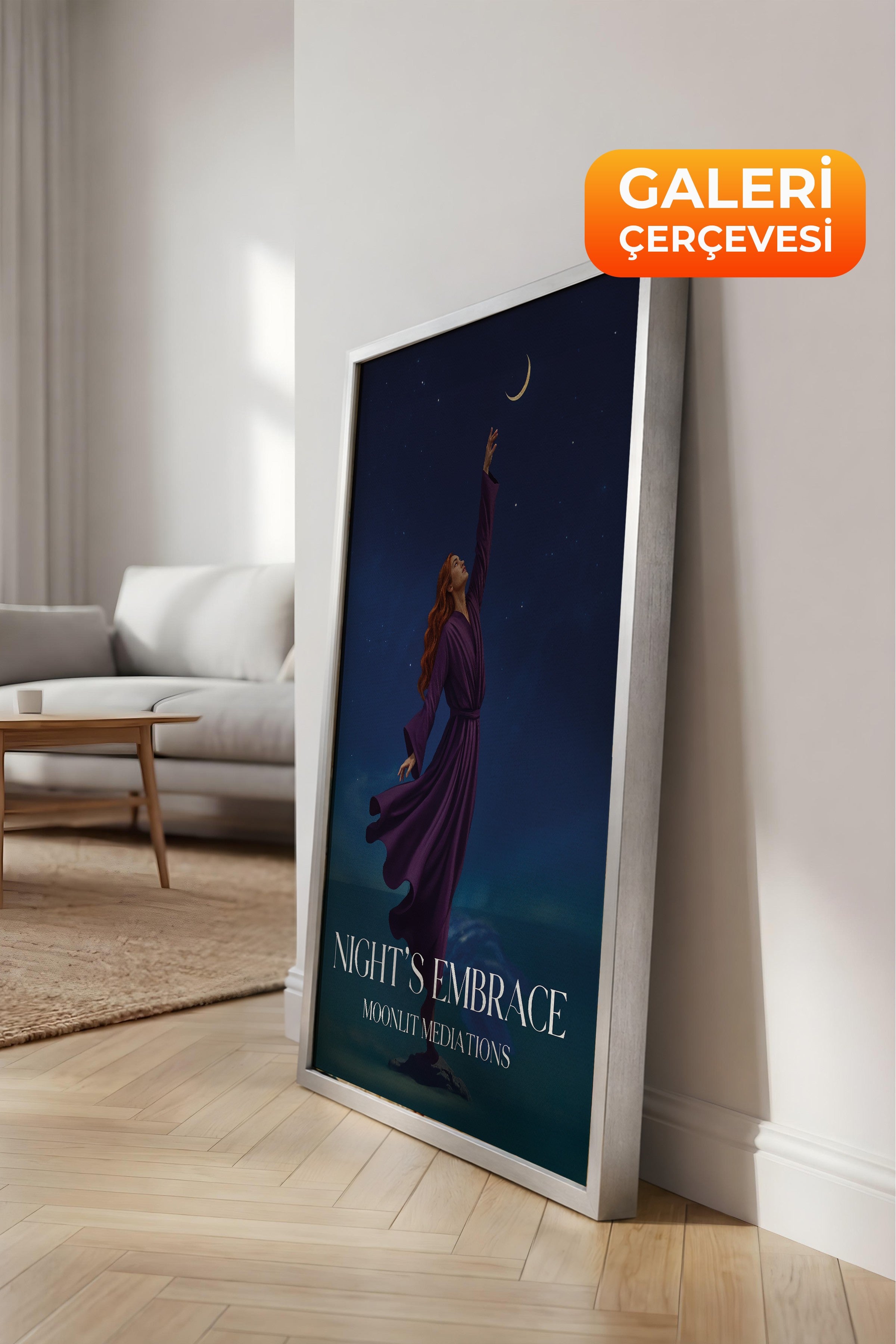 Duvar Tablosu, Lüks Gümüş Çerçeveli Kanvas Tablo, Ritüel Serisi, Maximalist Tablo, NO:115201